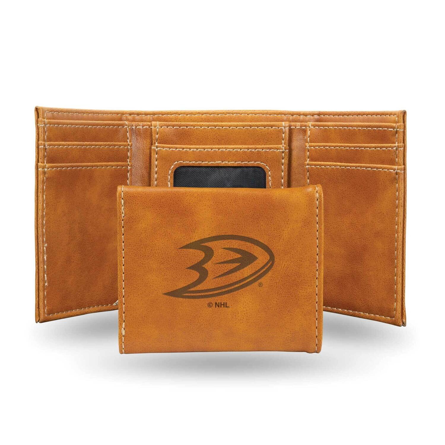 NHL Anaheim Ducks Brown Faux Leather Trifold Wallet GC7809