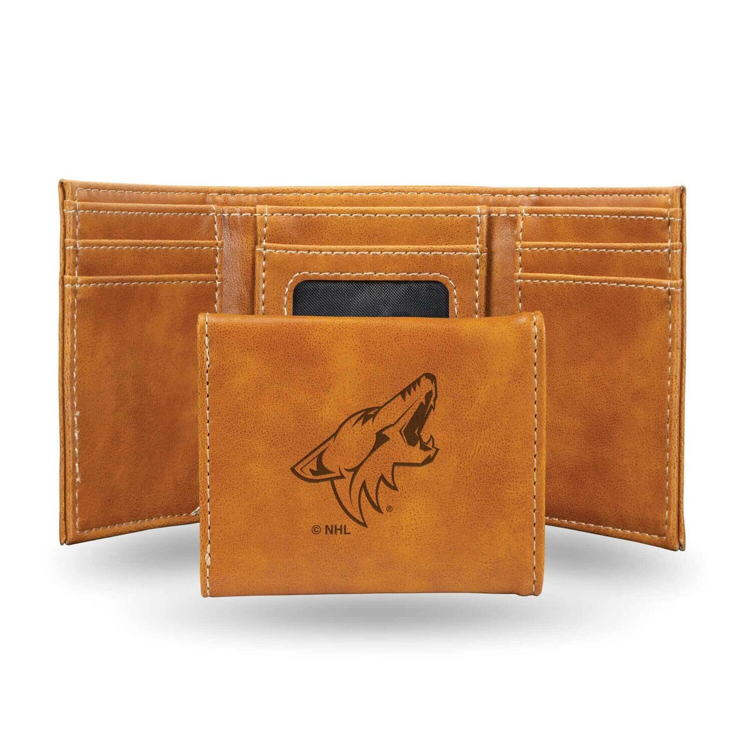 NHL Arizona Coyotes Brown Faux Leather Trifold Wallet GC7811, MPN: GC7811, 767345901101