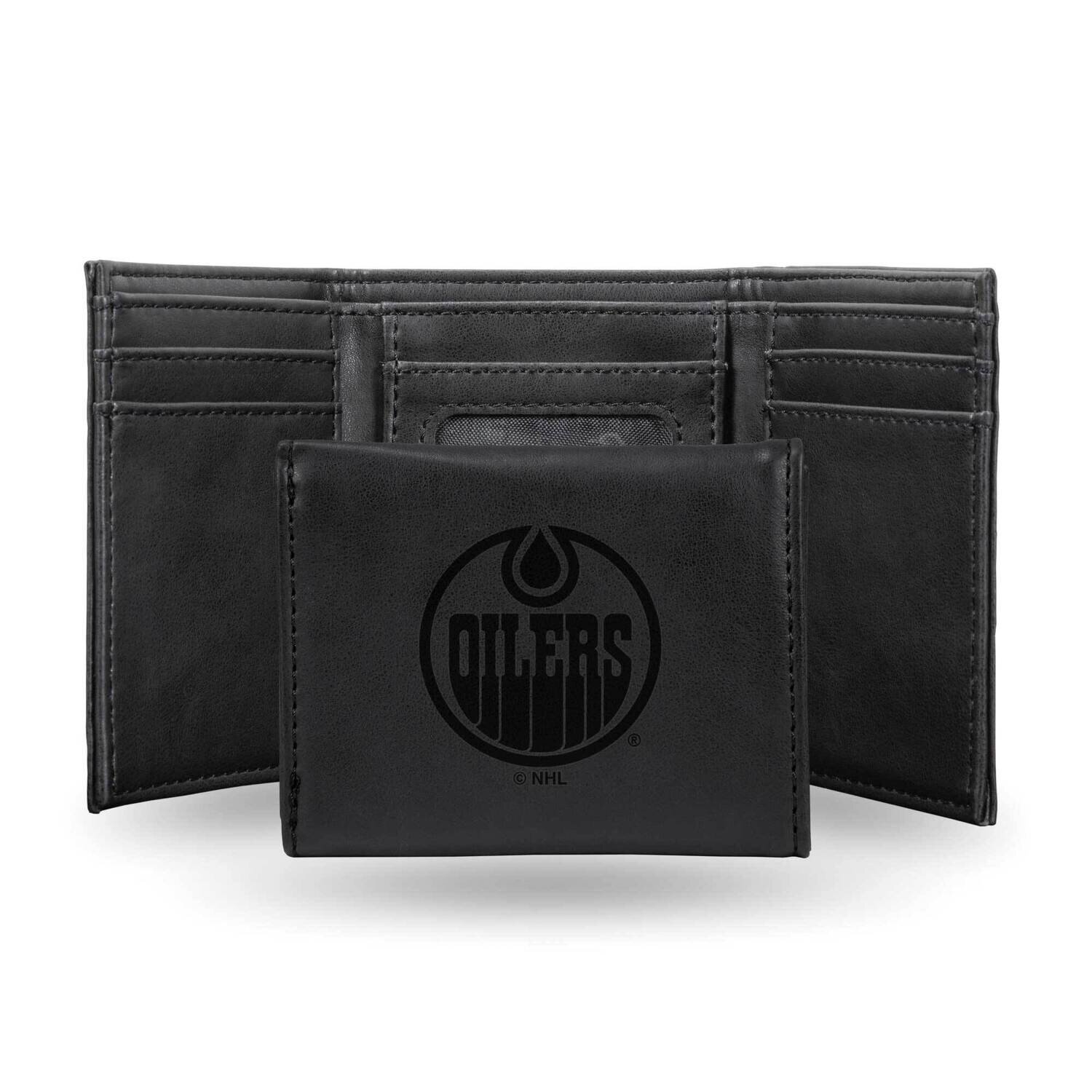 NHL Edmonton Oilers Black Faux Leather Trifold Wallet GC7830, MPN: GC7830, 767345901316