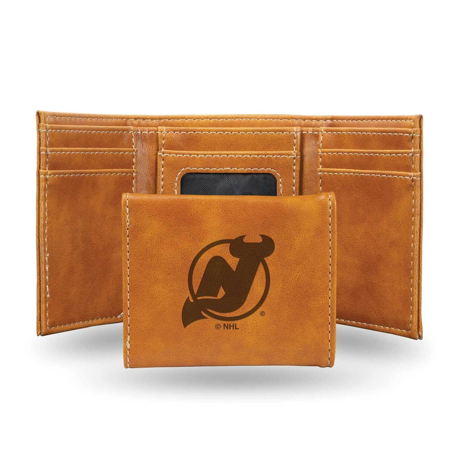 NHL New Jersey Devils Brown Faux Leather Trifold Wallet GC7843, MPN: GC7843, 767345901408