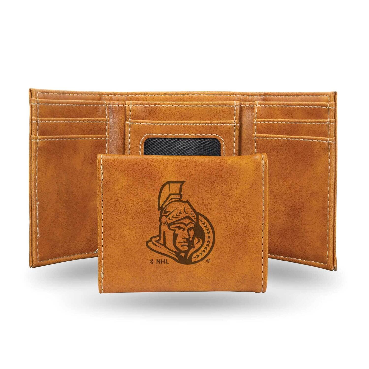 NHL Ottawa Senators Brown Faux Leather Trifold Wallet GC7849, MPN: GC7849, 767345901569
