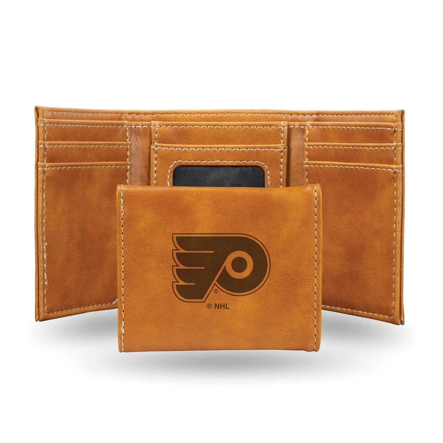 NHL Philadelphia Flyers Brown Faux Leather Trifold Wallet GC7851, MPN: GC7851, 767345901224