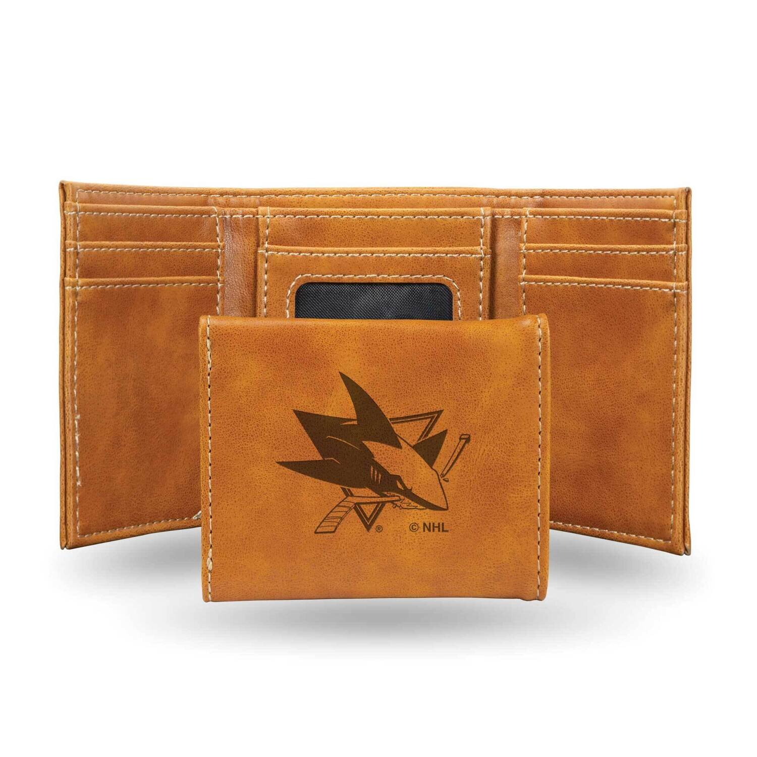NHL San Jose Sharks Brown Faux Leather Trifold Wallet GC7855, MPN: GC7855, 767345901521