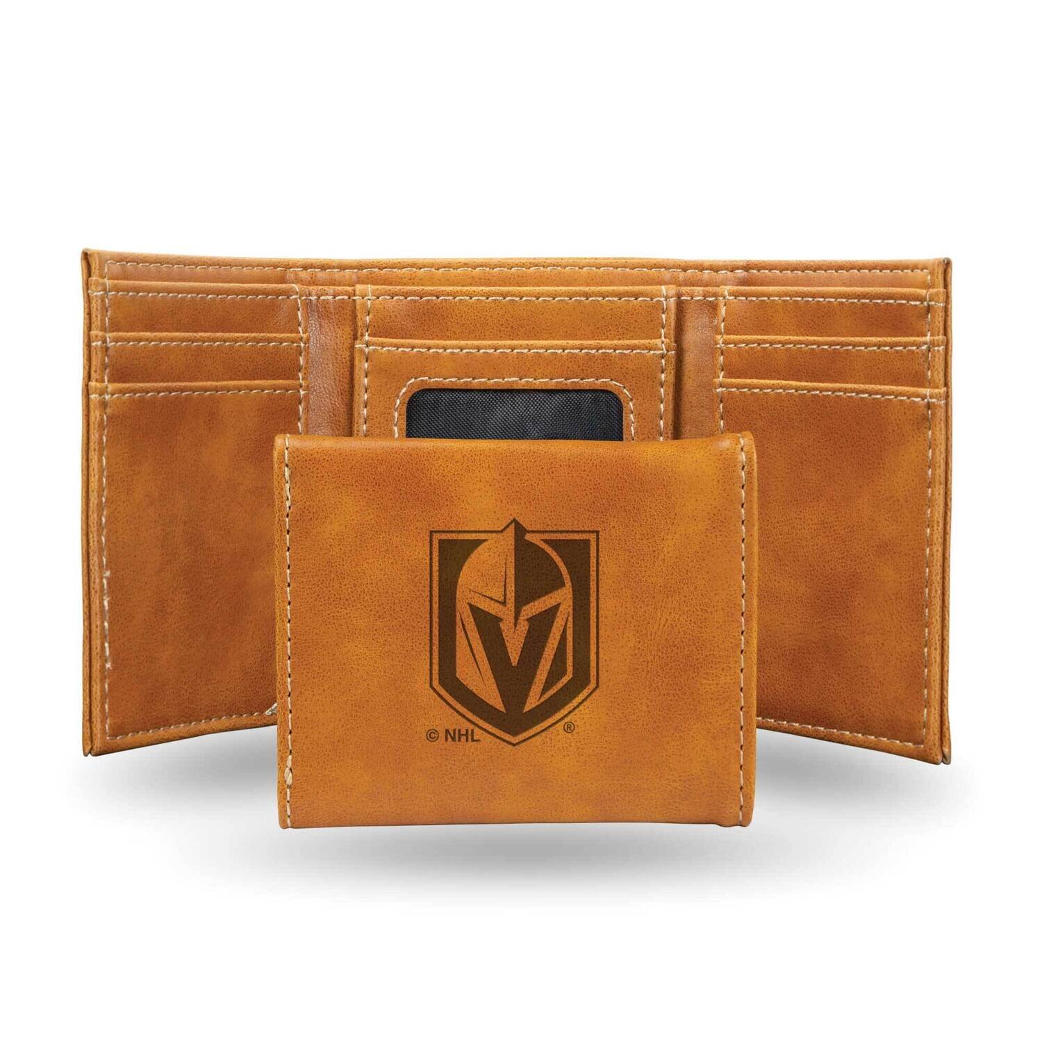 NHL Vegas Golden Knights Brown Faux Leather Trifold Wallet GC7865