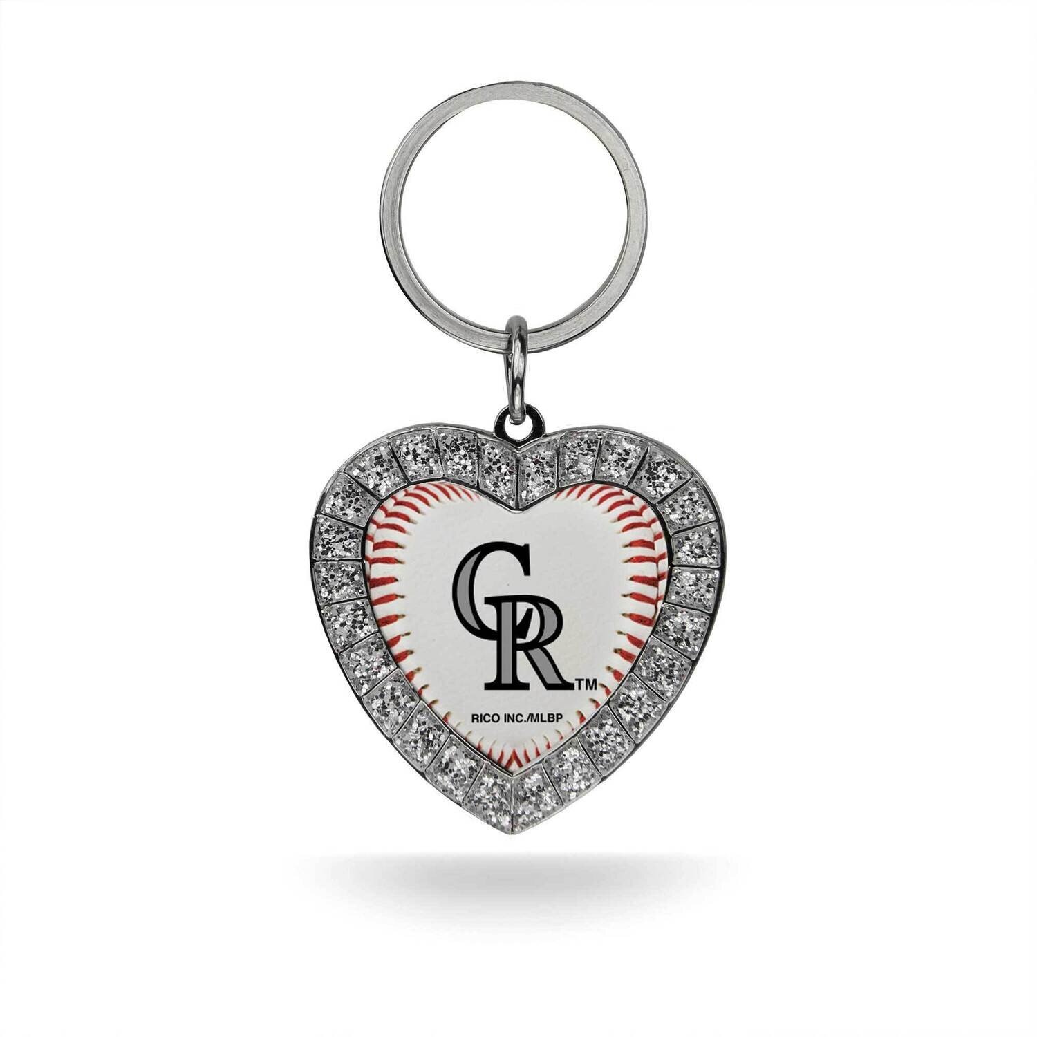 MLB Colorado Rockies Rhinestone Heart Key Ring GC7878