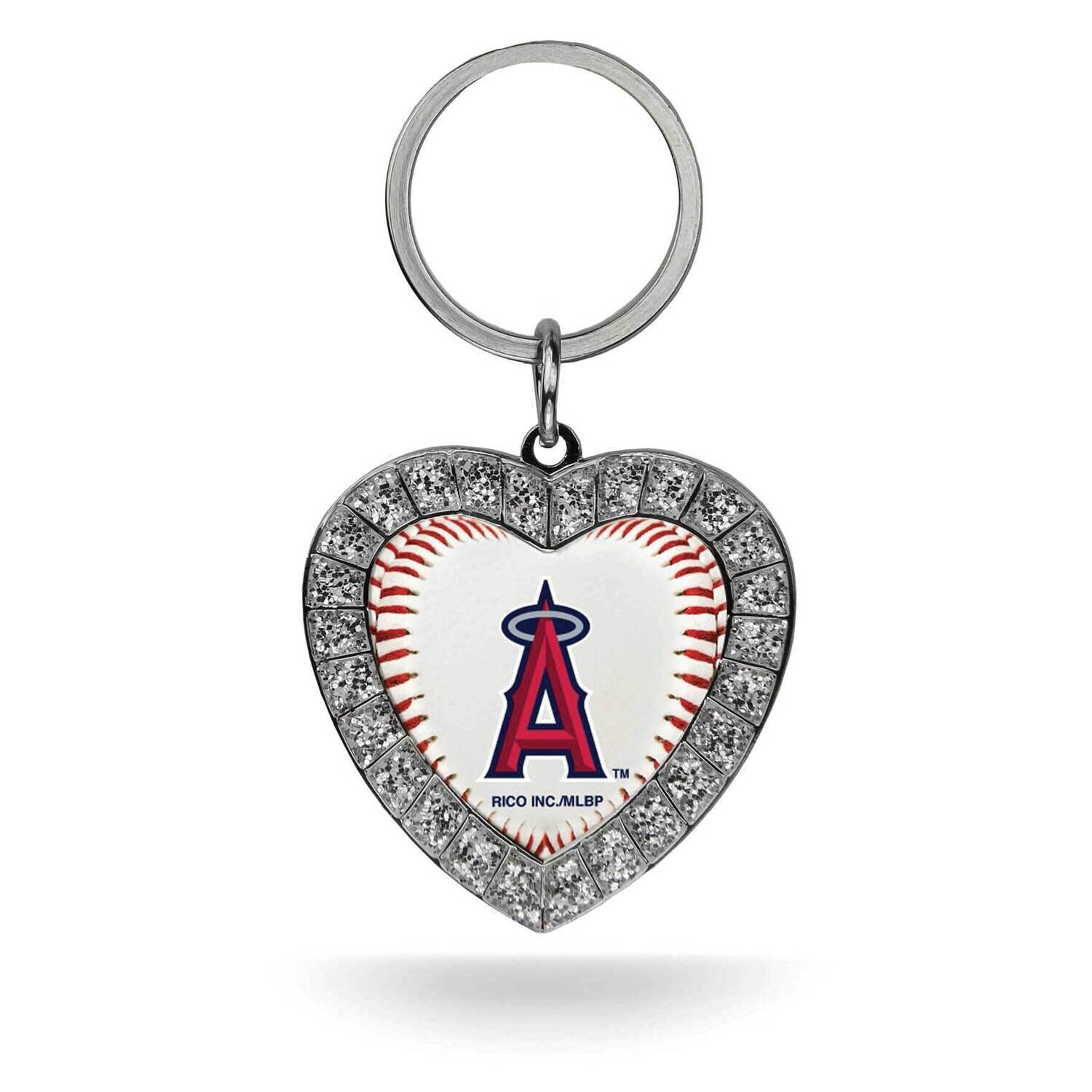 MLB LA Angels Rhinestone Heart Key Ring GC7882