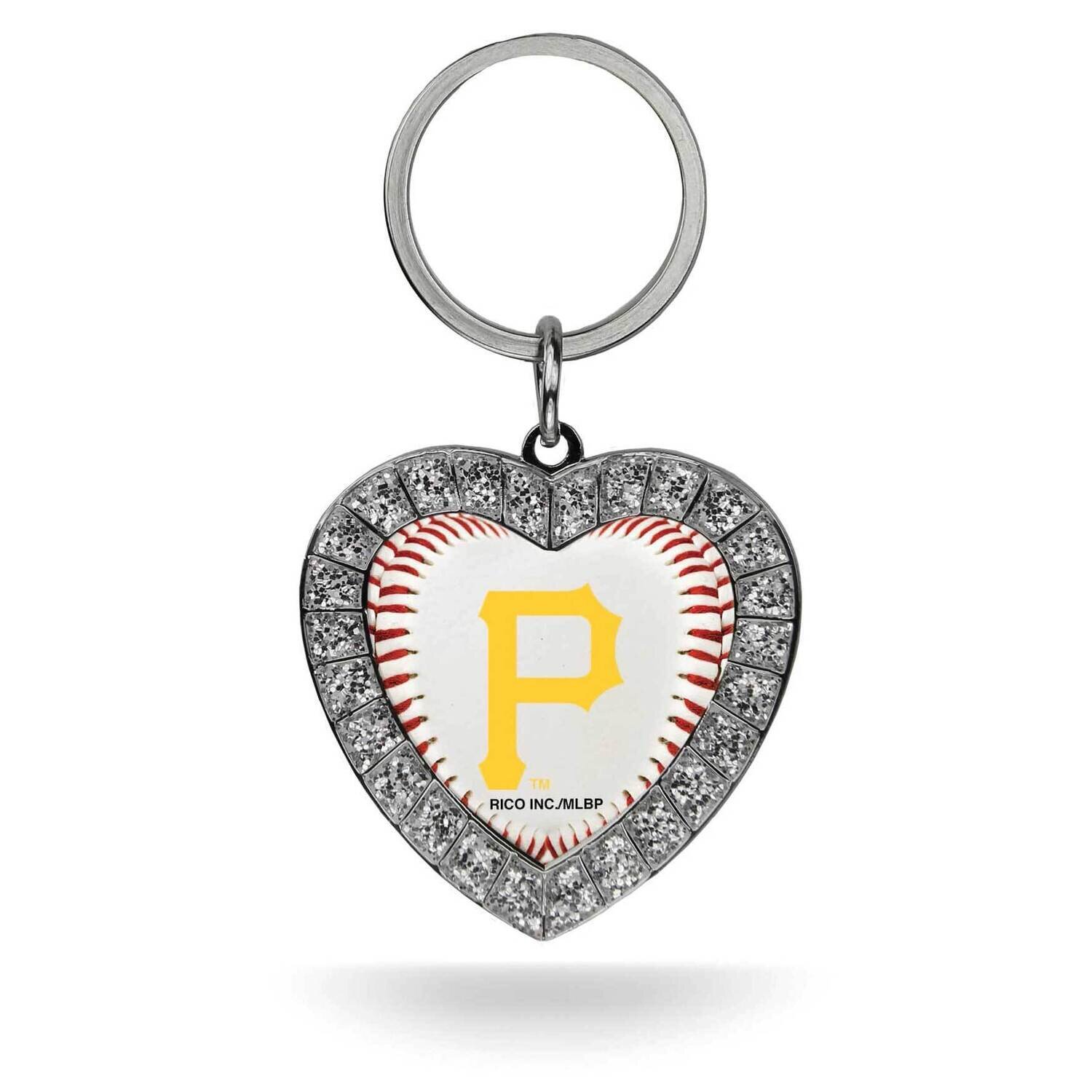 MLB Pittsburgh Pirates Rhinestone Heart Key Ring GC7891, MPN: GC7891, 94746939595