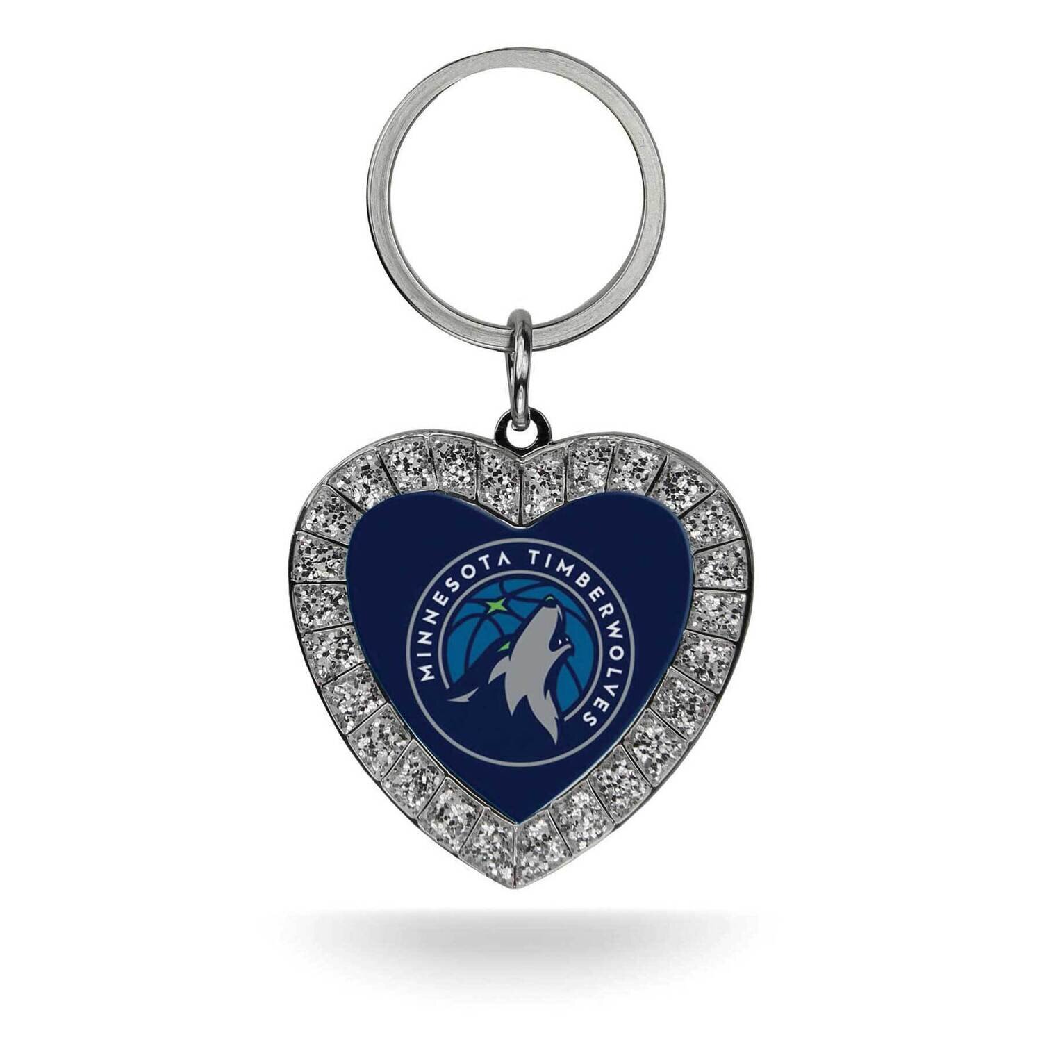NBA Minnesota Timberwolves Rhinestone Heart Key Ring GC7917