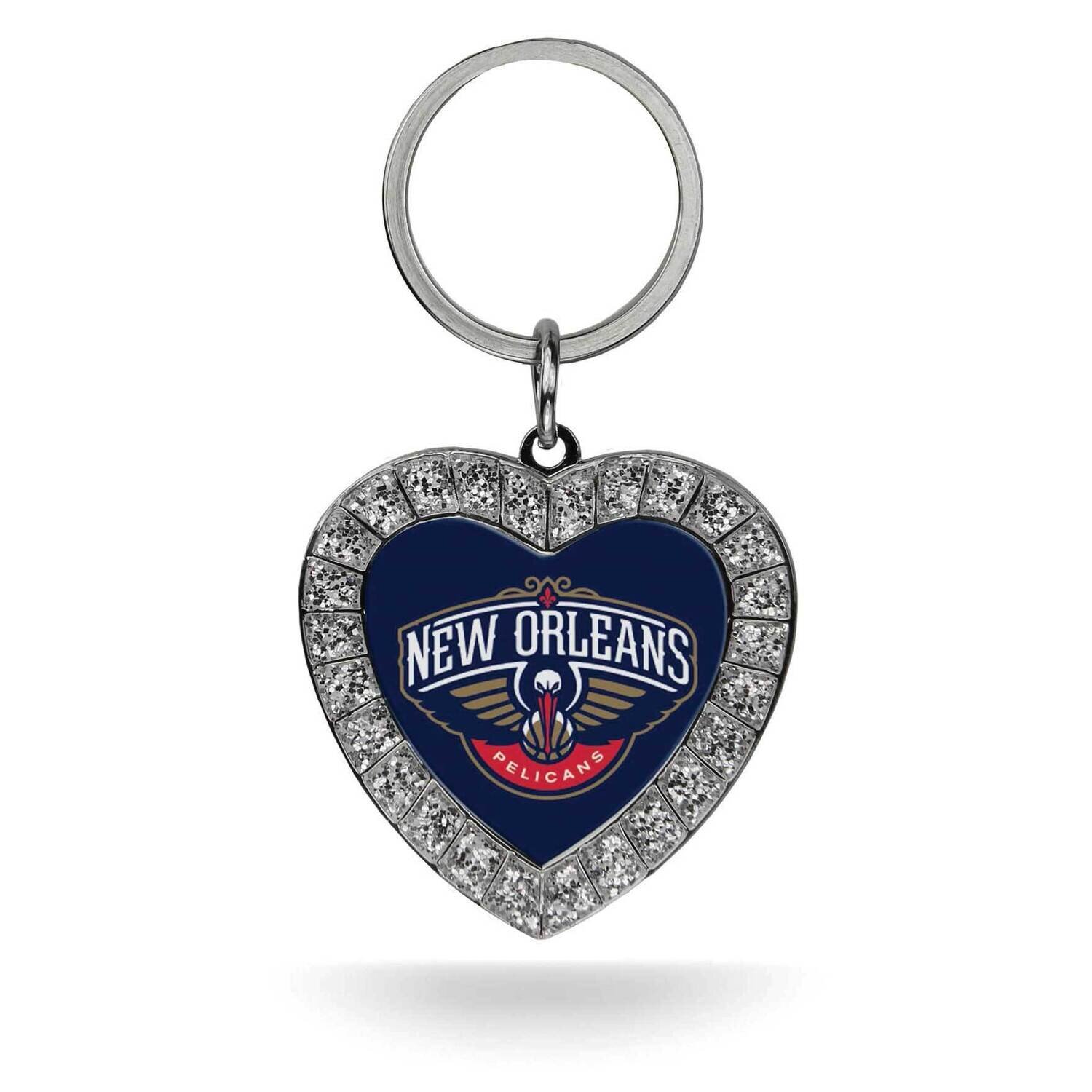 NBA New Orleans Pelicans Rhinestone Heart Key Ring GC7918