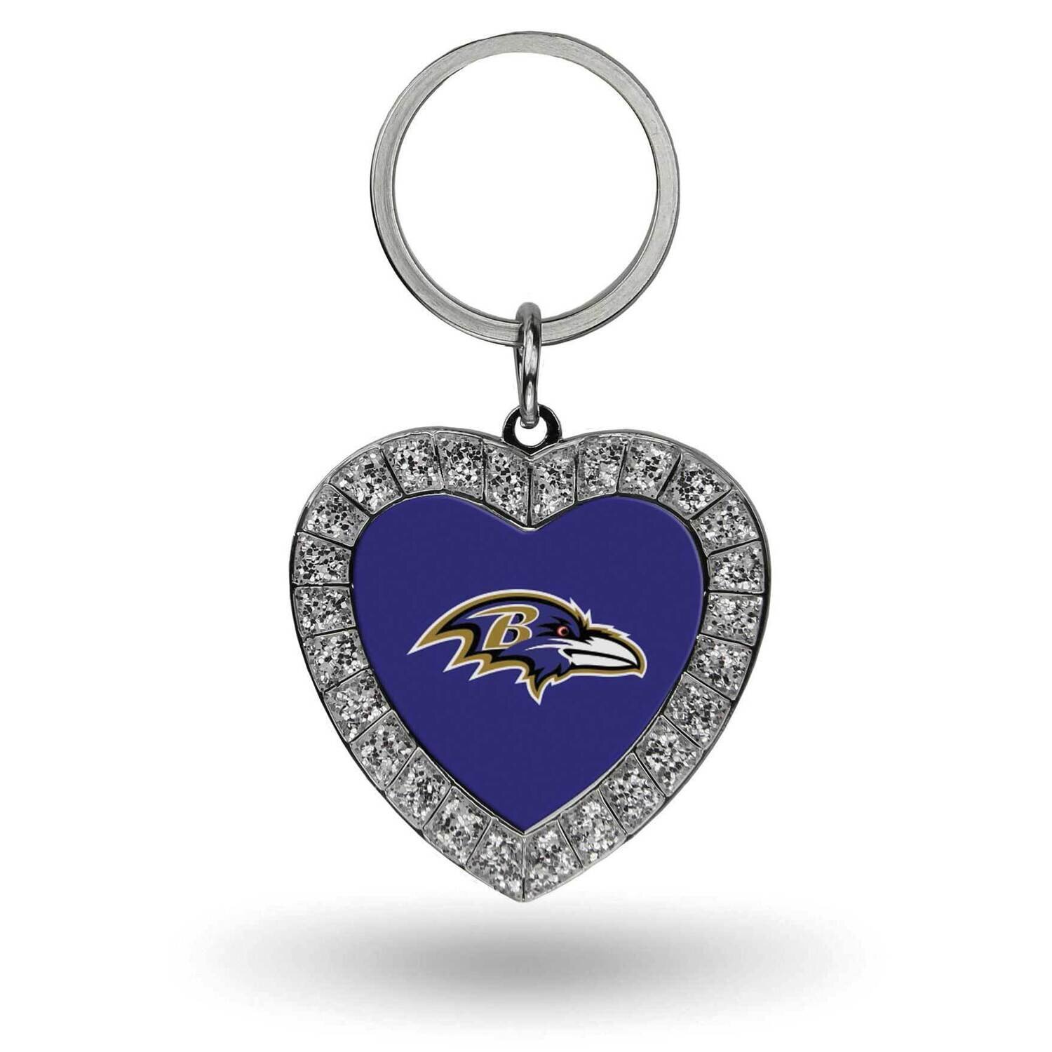 NFL Baltimore Ravens Rhinestone Heart Key Ring GC7932