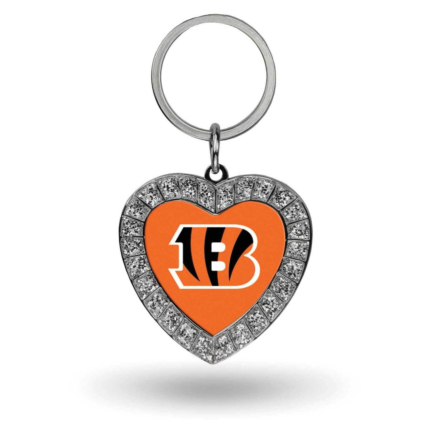 NFL Cincinnati Bengals Rhinestone Heart Key Chain GC7936