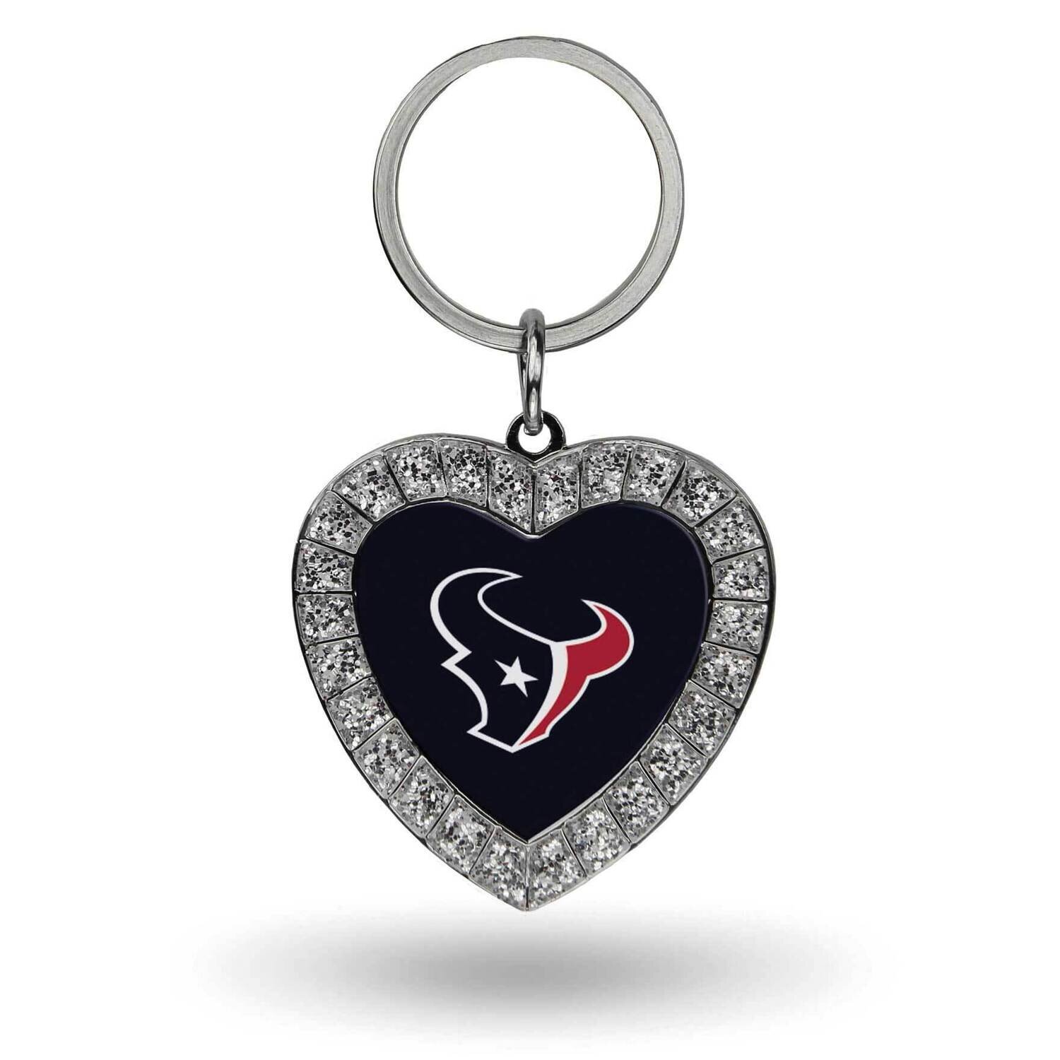 NFL Houston Texans Rhinestone Heart Key Ring GC7942