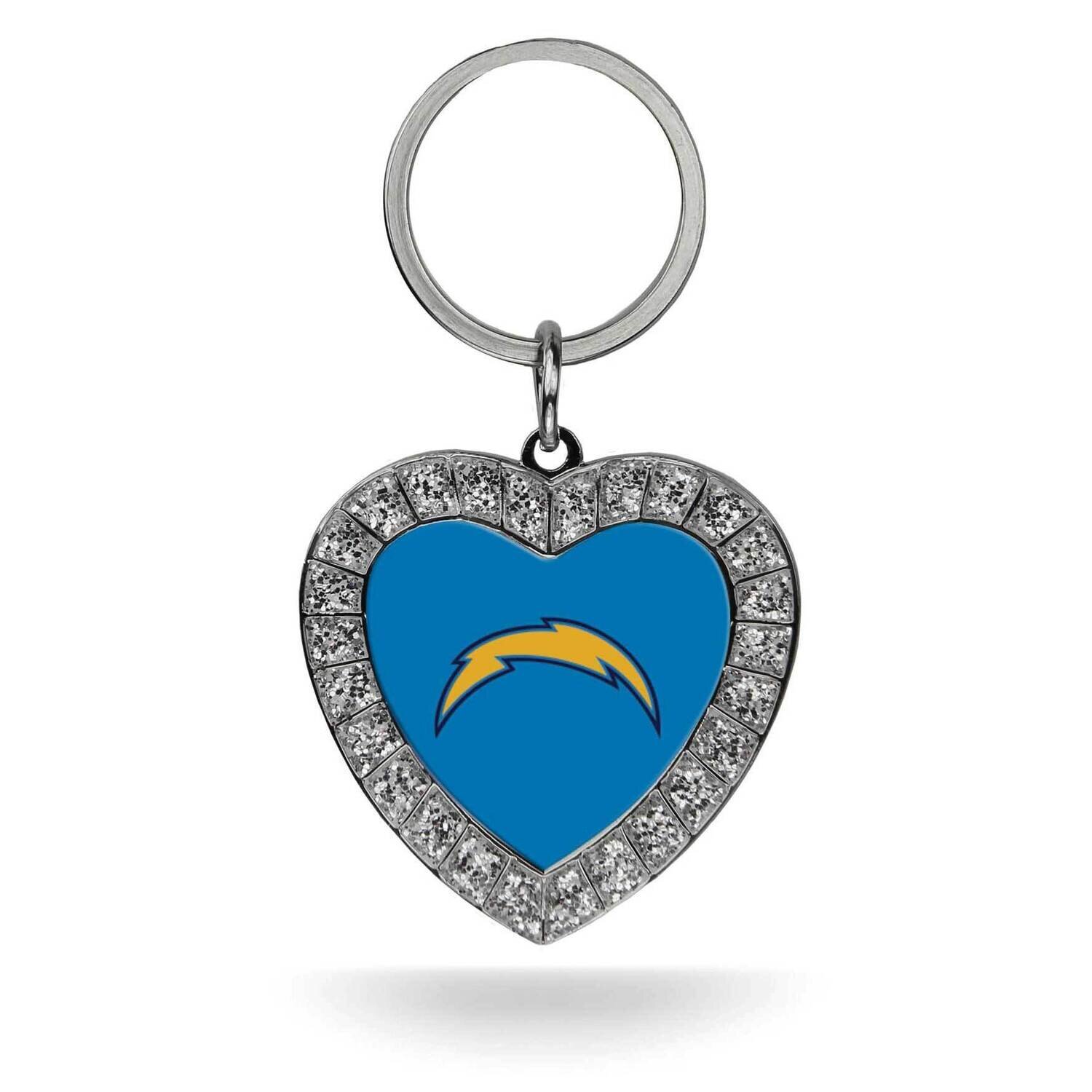 NFL LA Chargers Rhinestone Heart Key Ring GC7946, MPN: GC7946, 94746940164