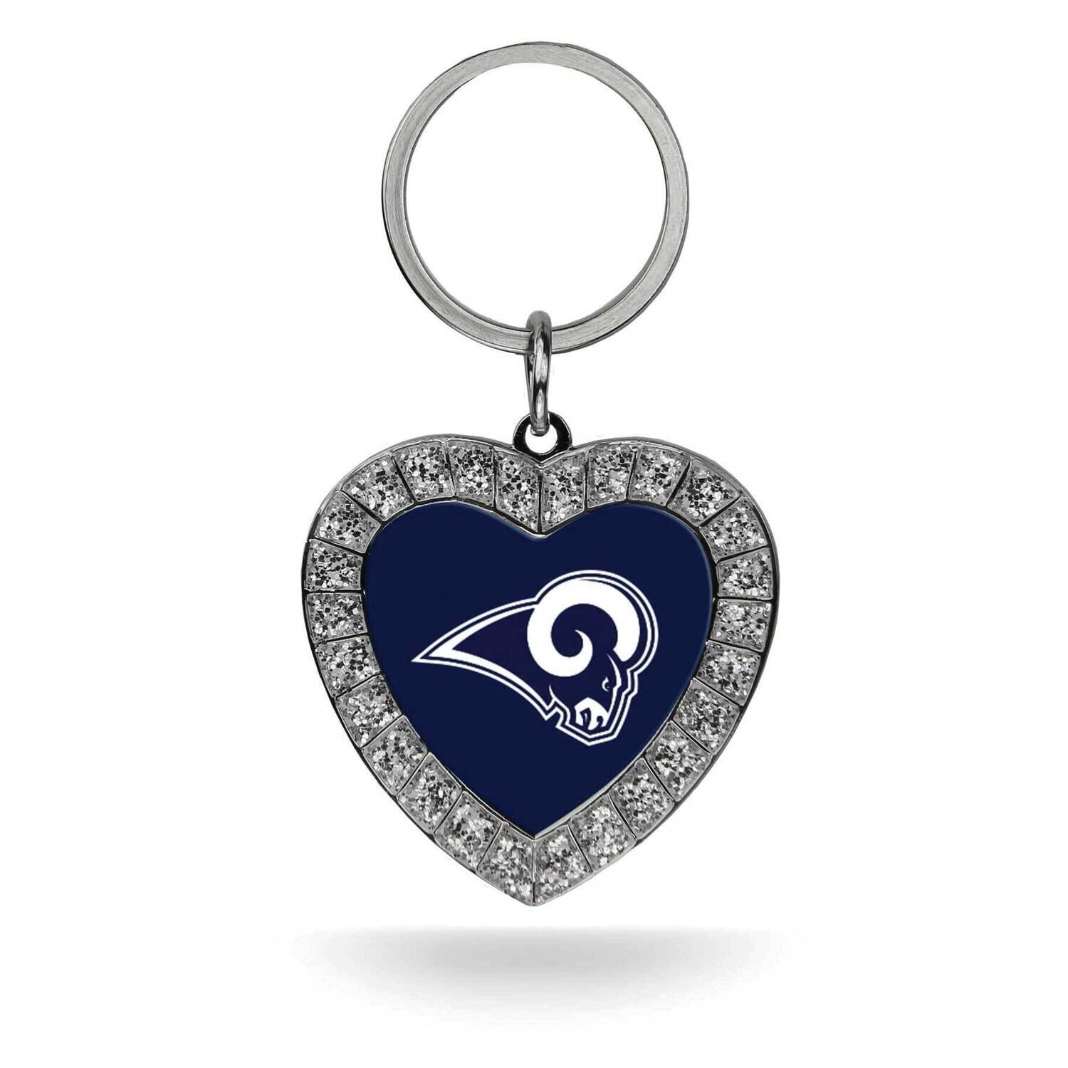 NFL LA Rams Rhinestone Heart Key Ring GC7947