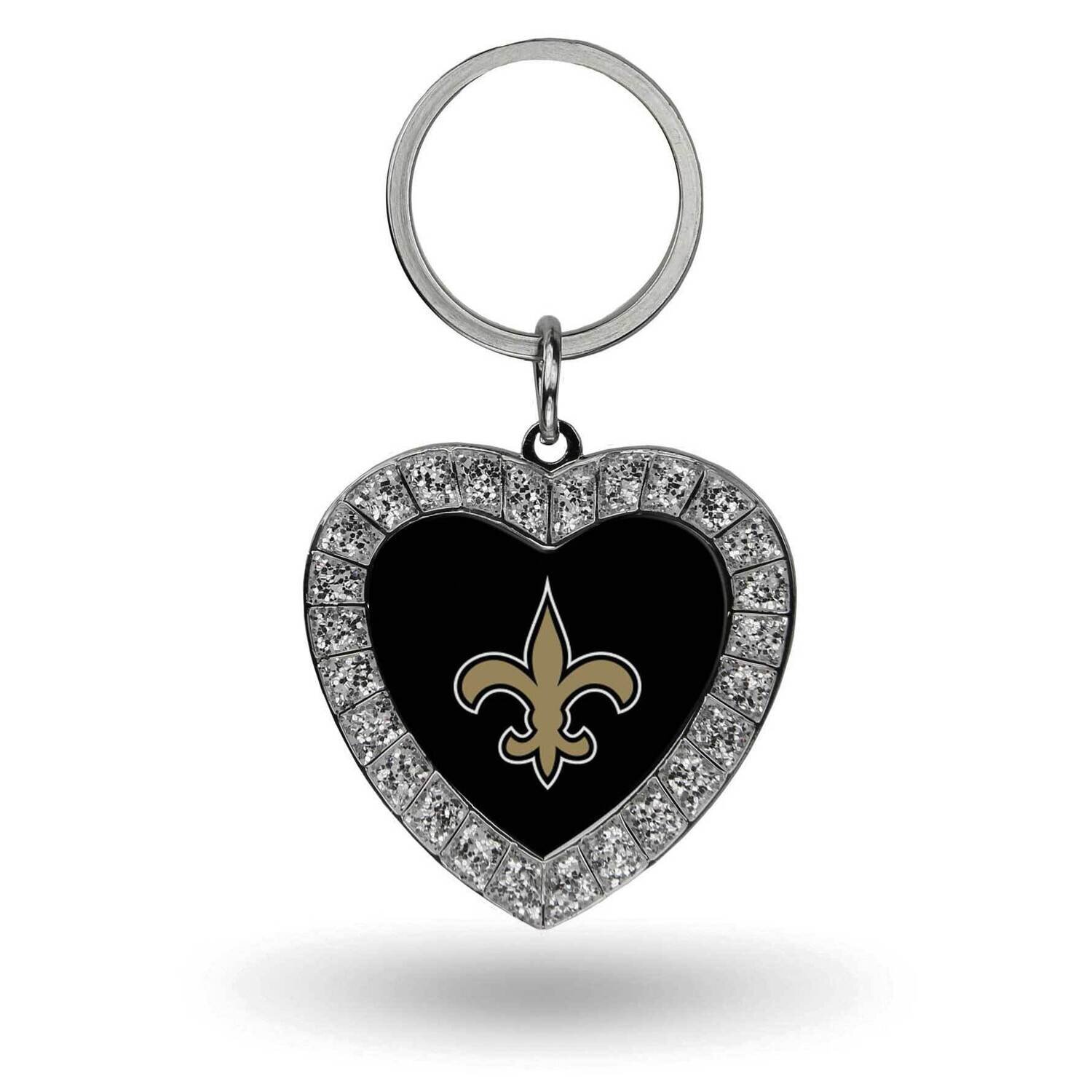 NFL New Orleans Saints Rhinestone Heart Key Ring GC7951