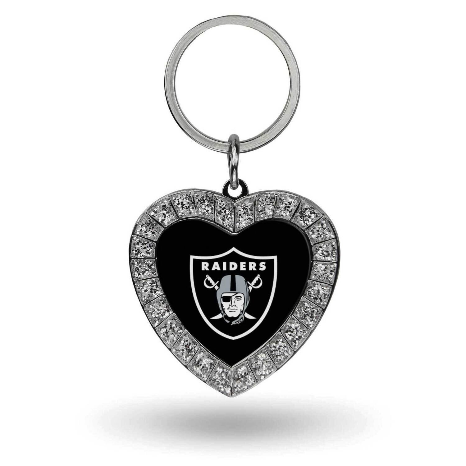 NFL Oakland Raiders Rhinestone Heart Key Ring GC7954, MPN: GC7954, 94746940270