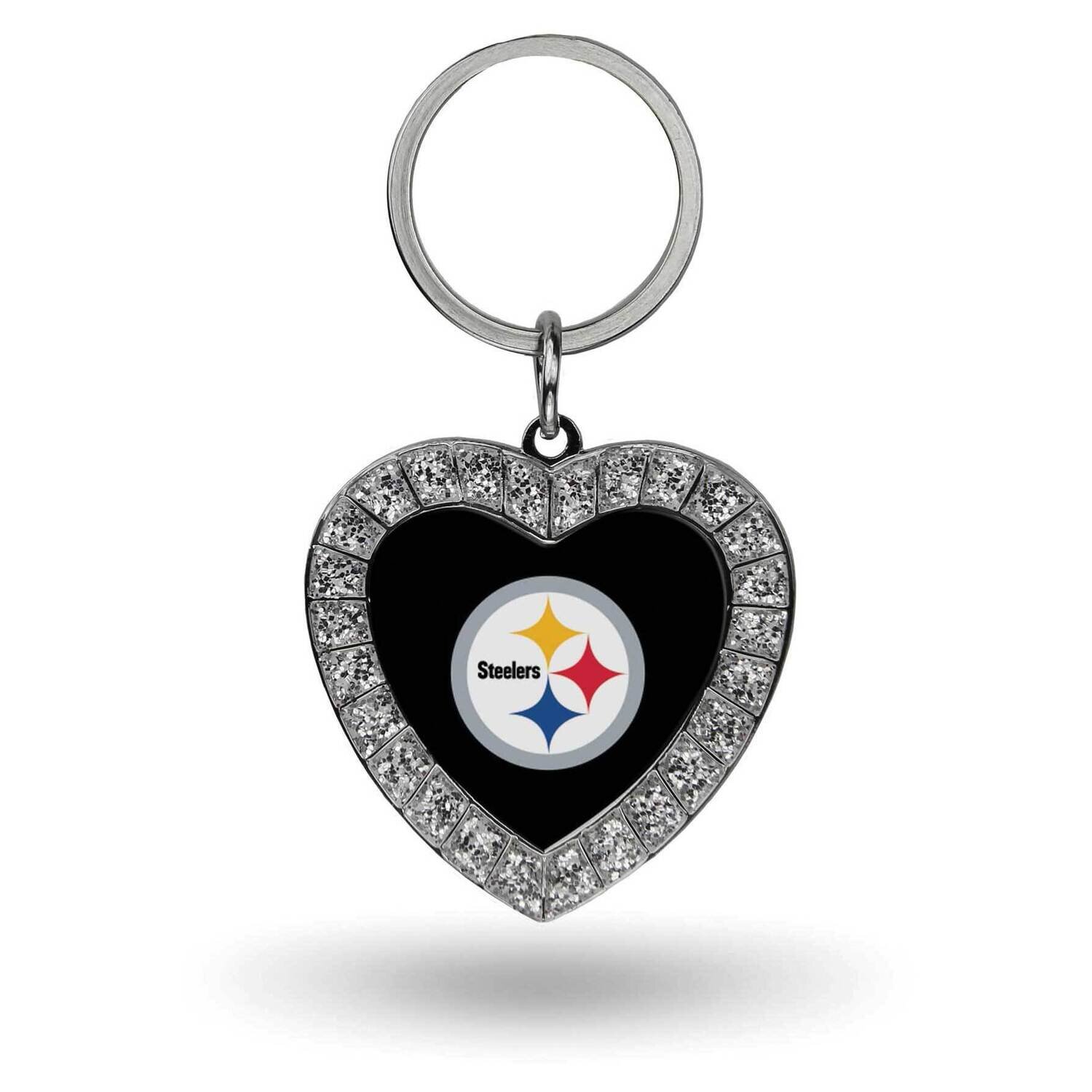 NFL Pittsburgh Steelers Rhinestone Heart Key Ring GC7956