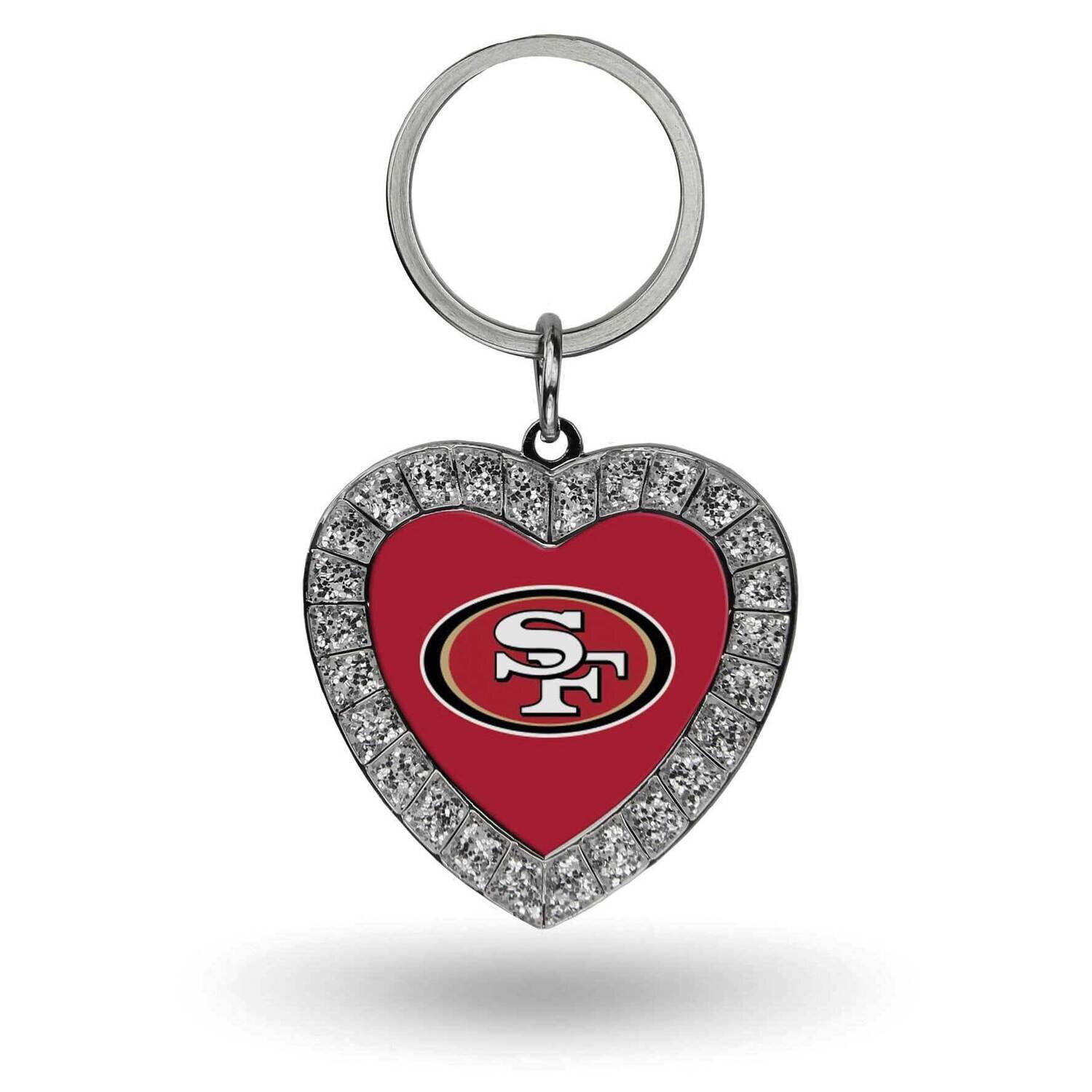 NFL San Francisco 49ers Rhinestone Heart Key Ring GC7957