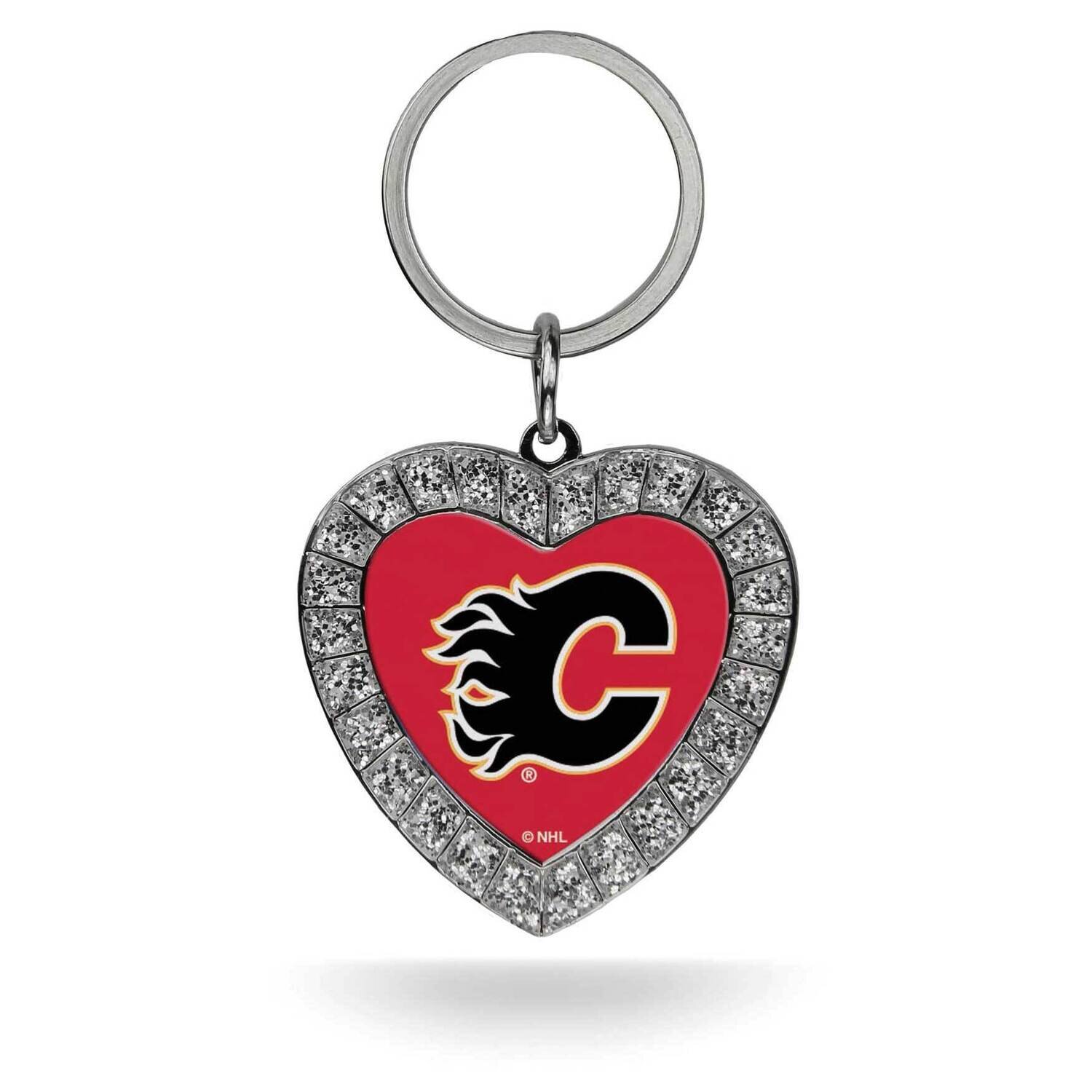 NHL Calgary Flames Rhinestone Heart Key Ring GC7966, MPN: GC7966, 94746940461