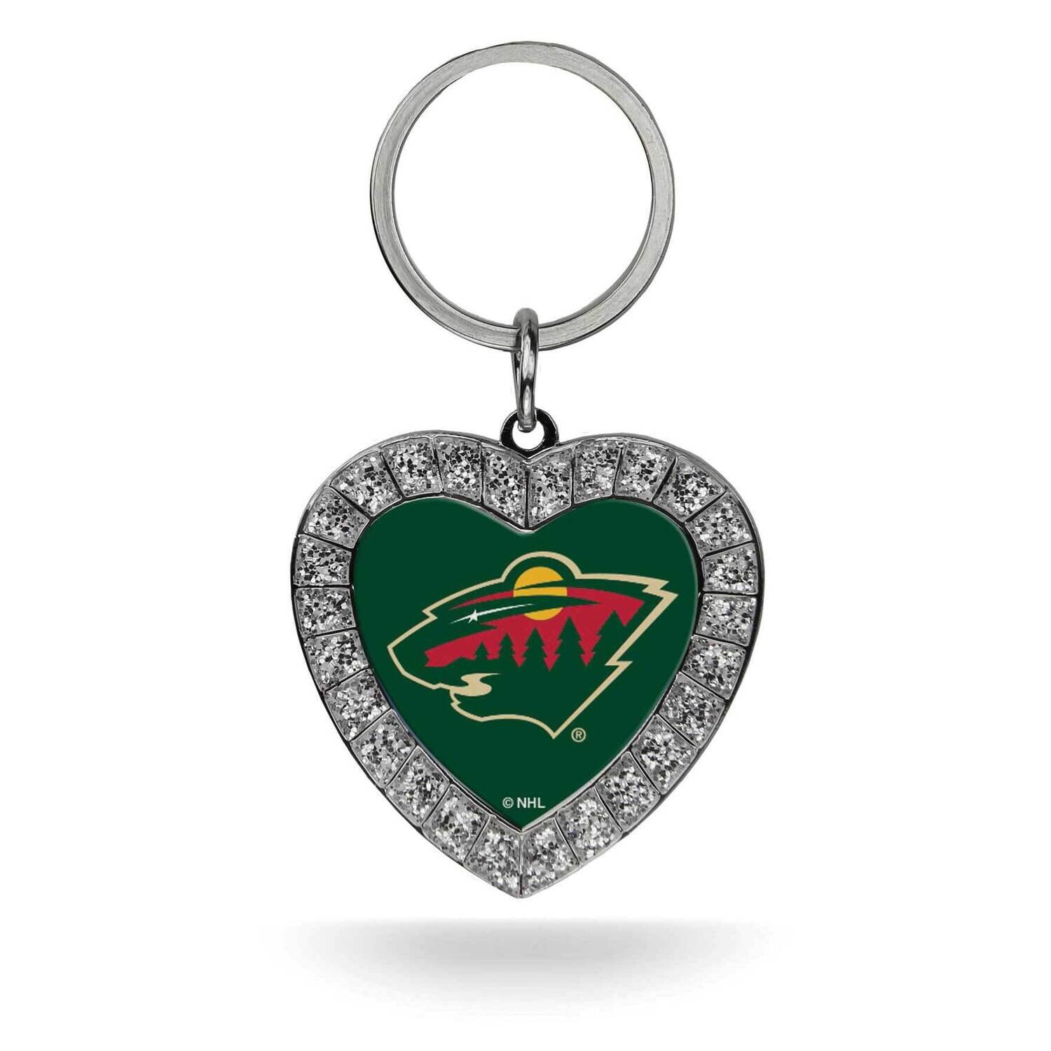 NHL Minnesota Wild Rhinestone Heart Key Ring GC7974, MPN: GC7974, 94746940607