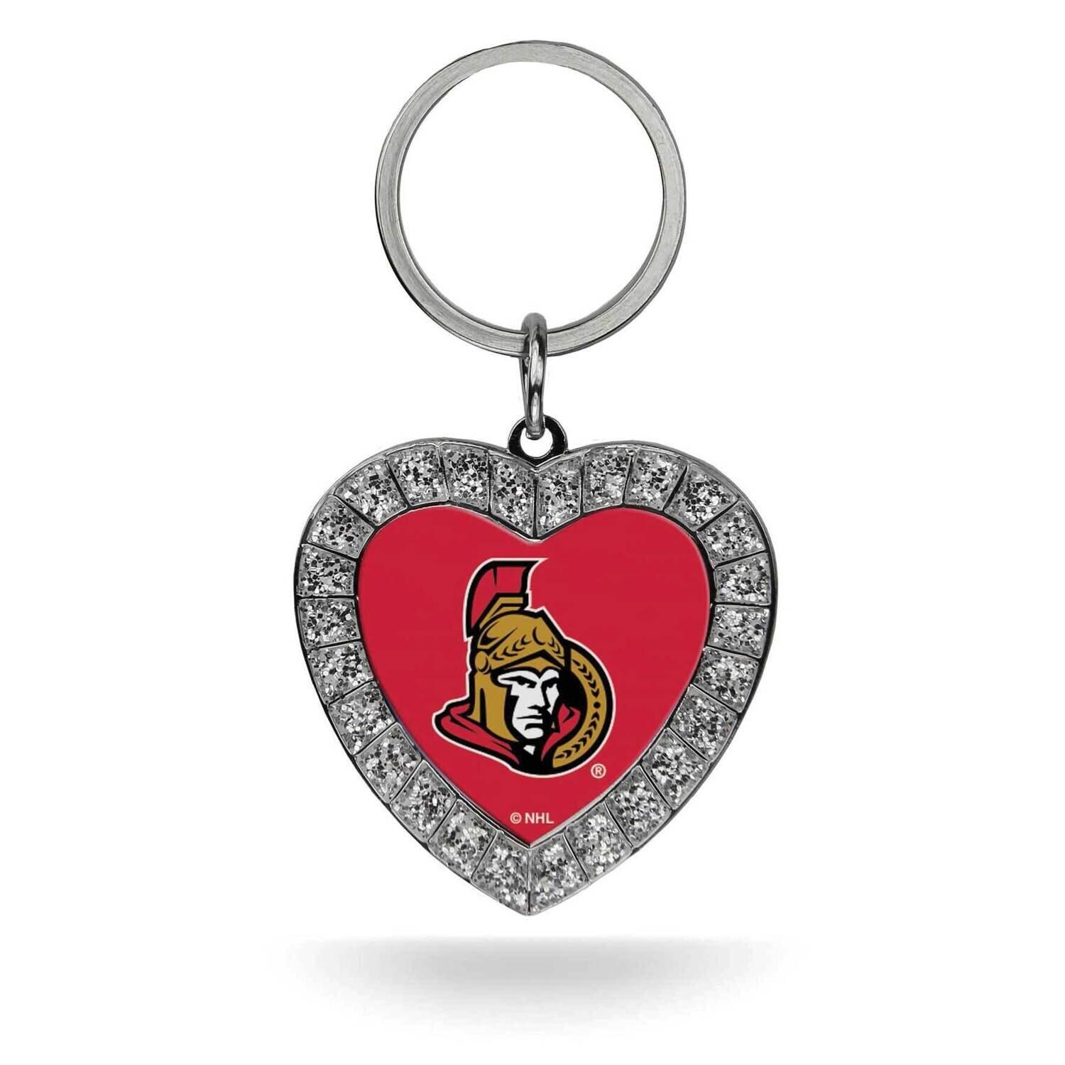 NHL Ottawa Senators Rhinestone Heart Key Ring GC7979