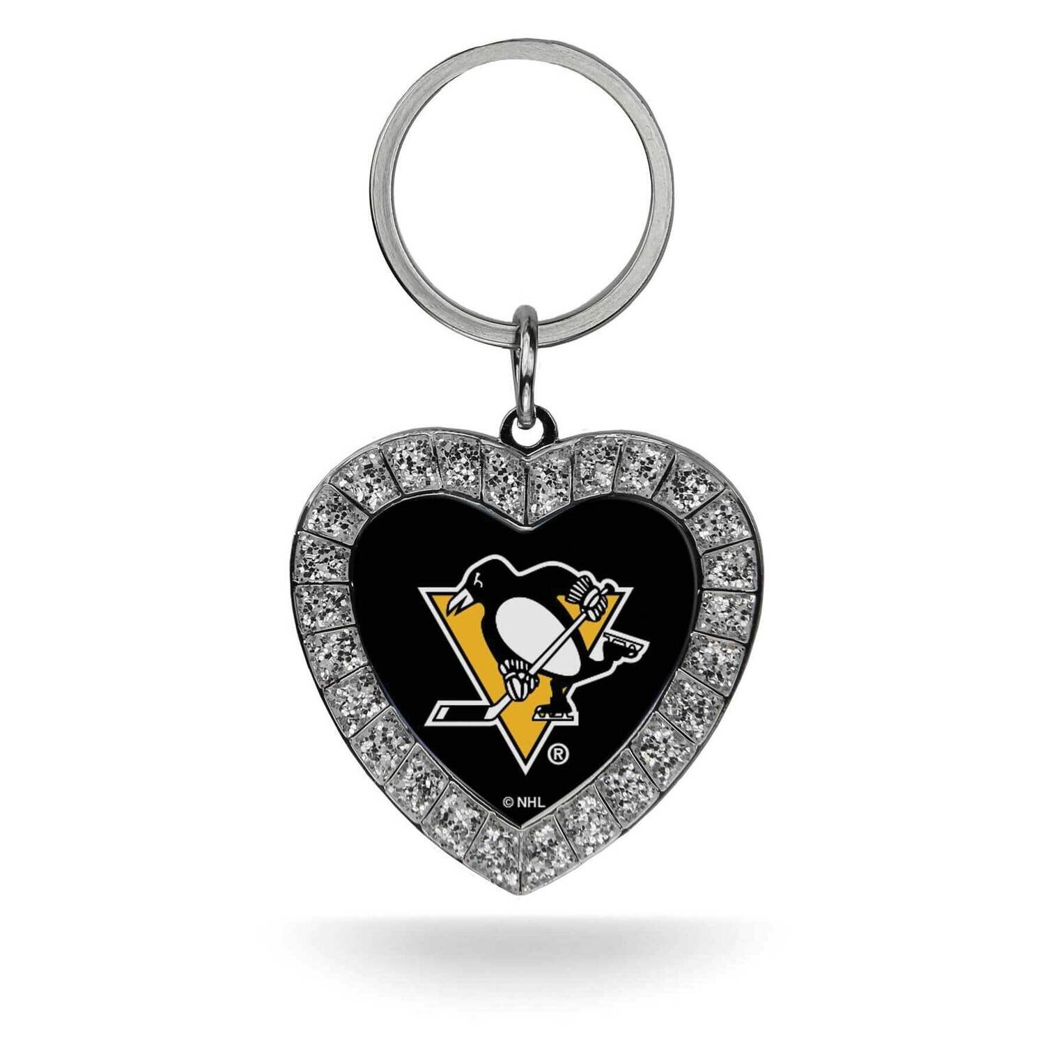 NHL Pittsburgh Penguins Rhinestone Heart Key Ring GC7981, MPN: GC7981, 94746940546