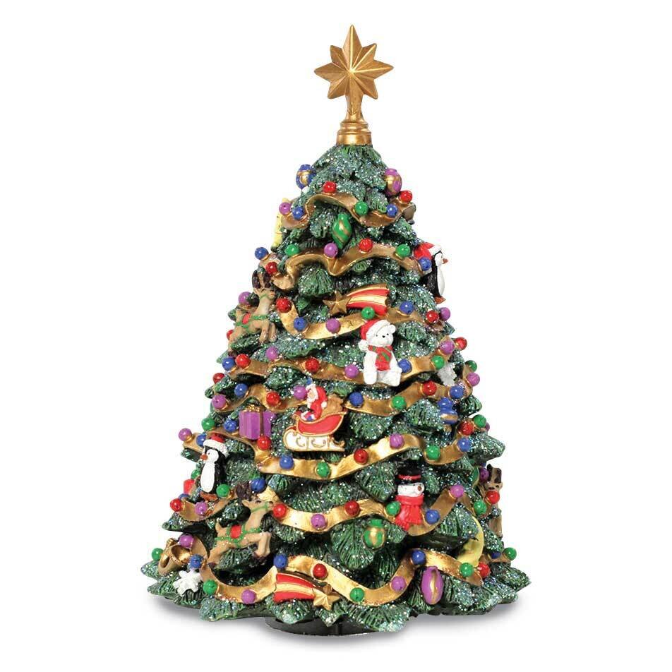 Jingle Bell Rotating Christmas Tree Figurine GM10661