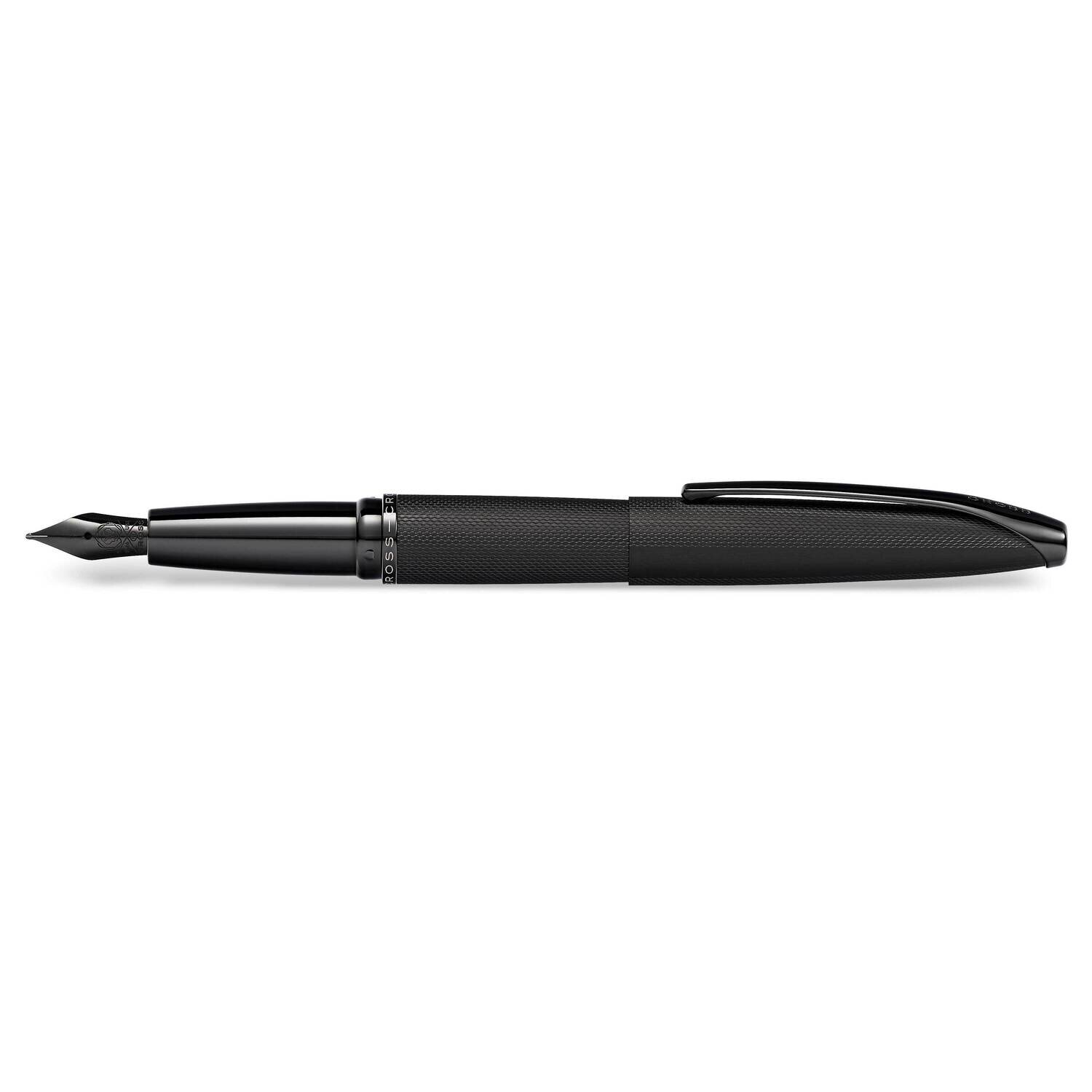 ATX Brushed Black Diamond Engraved Fountain Pen GM21023