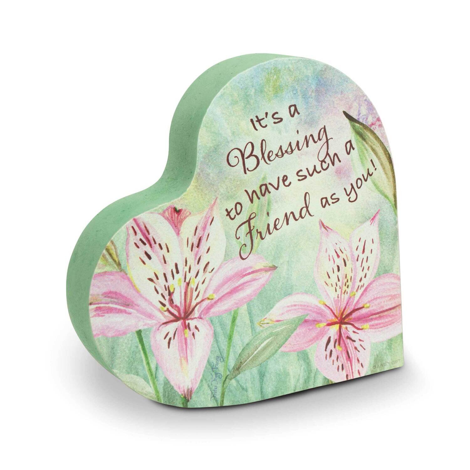 Amazing Friend 2 Sided Floral Heart Block GM21140, MPN: GM21140, 785525293983