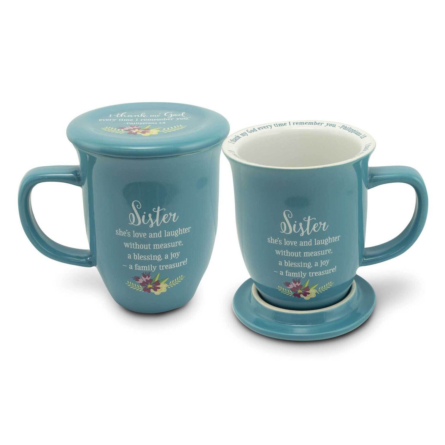 Sister Blue Floral Mug and Coaster Set Boxed GM21143, MPN: GM21143, 785525293655