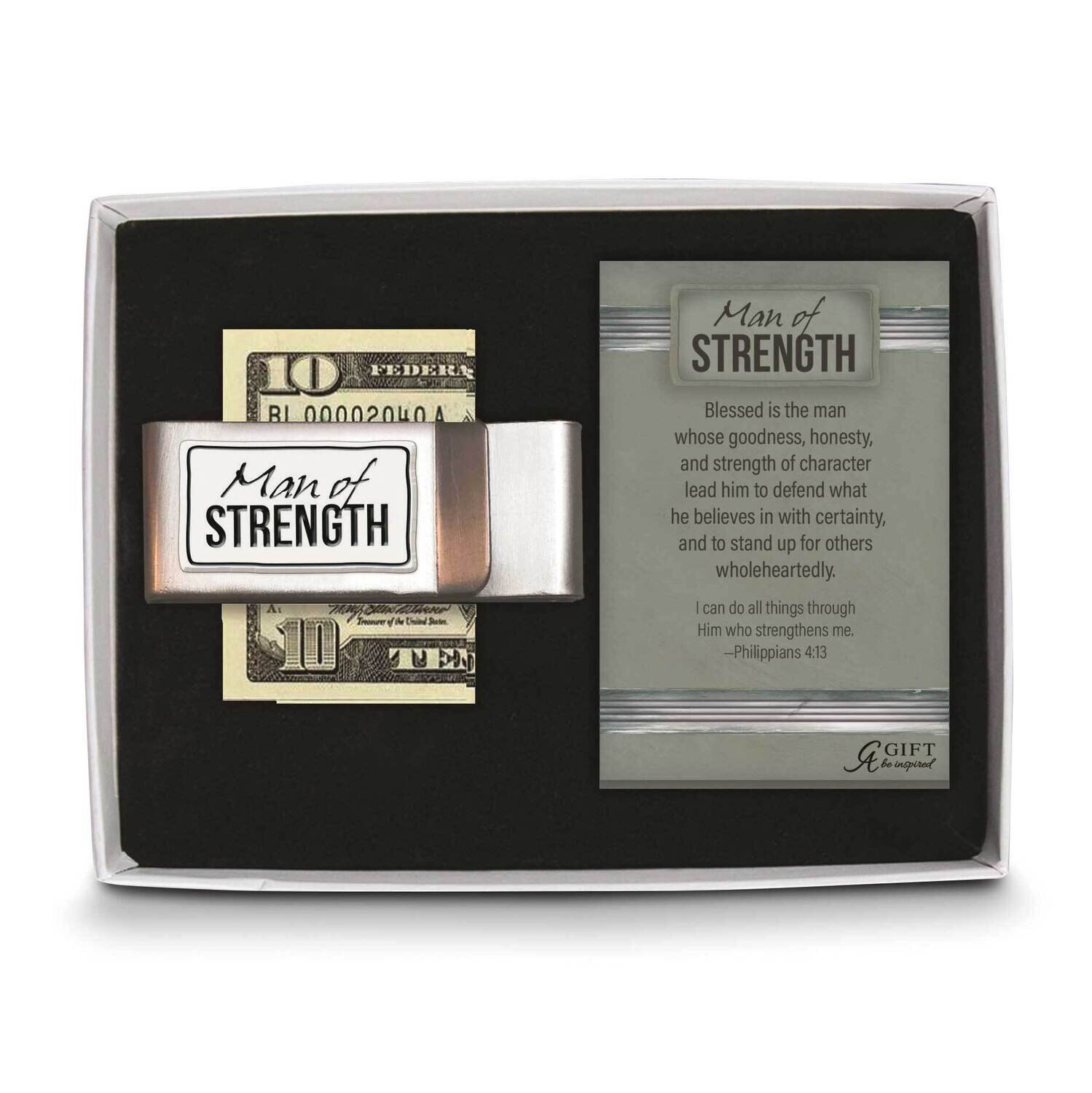 Man Of Strength Double Money Clip Gift Boxed with Card GM21152