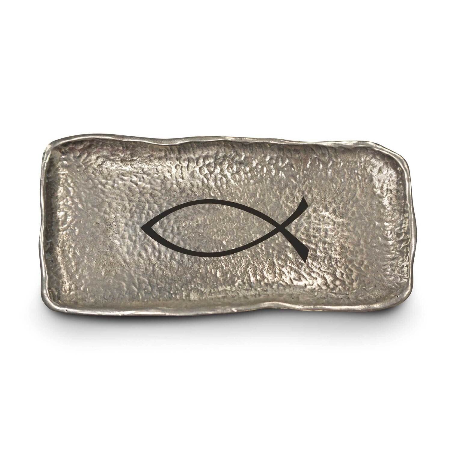 Silver-tone Rectangle Coin Dish with Ichthus Gift Boxed GM21154, MPN: GM21154, 785525293709