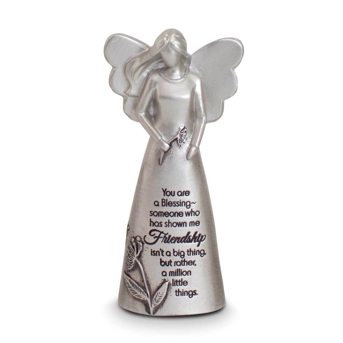 Silver-tone Enamel Friendship Angel Figurine Boxed GM21164