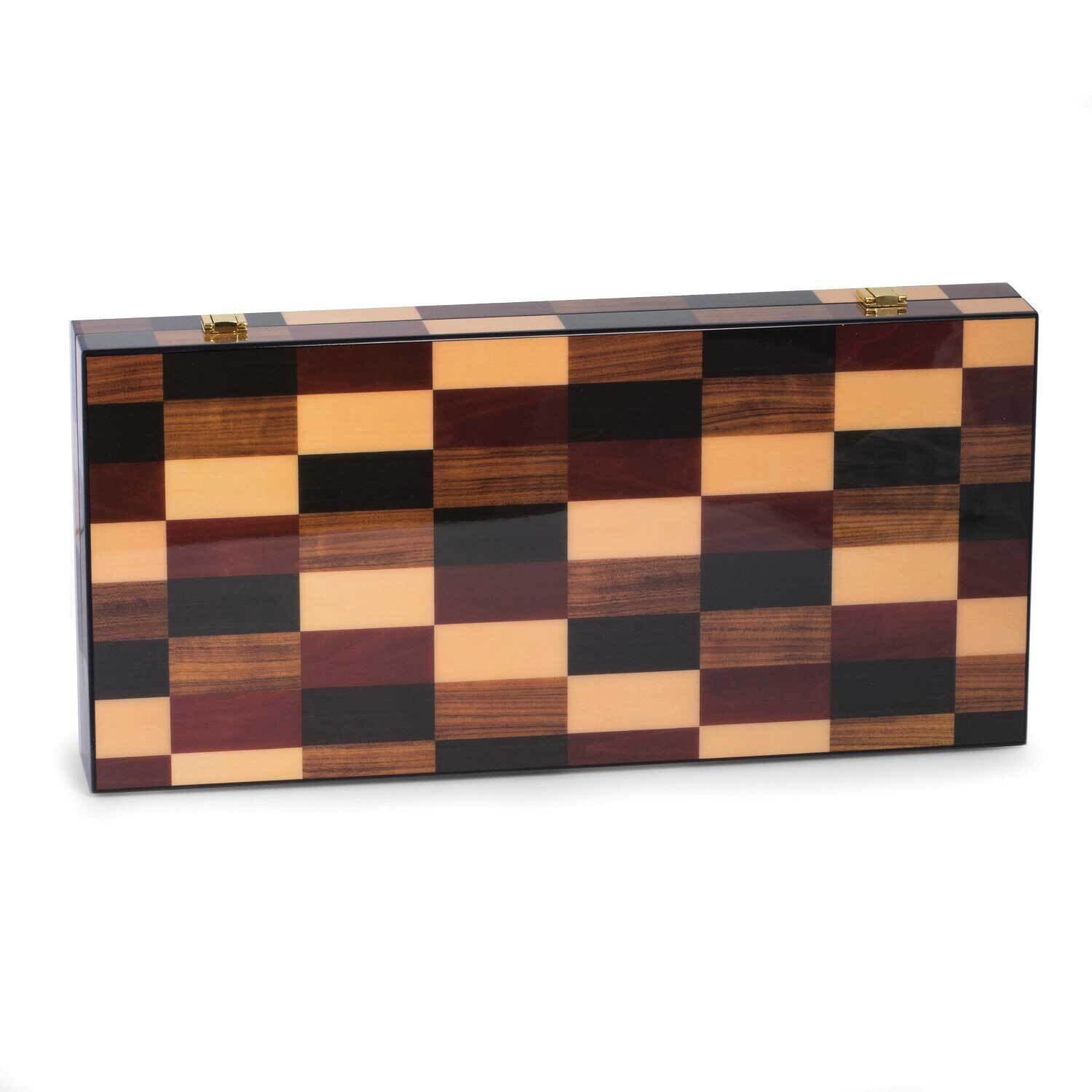 Multi-color Wood Inlay Case Backgammon Set GM21248, MPN: GM21248, 797140405580