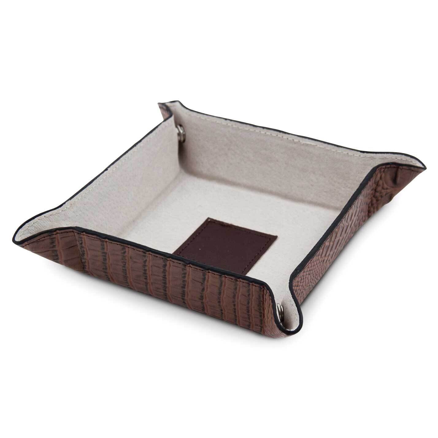 Brown Croco Textured Leather Snap Valet Tray GM21272, MPN: GM21272, 797140625001