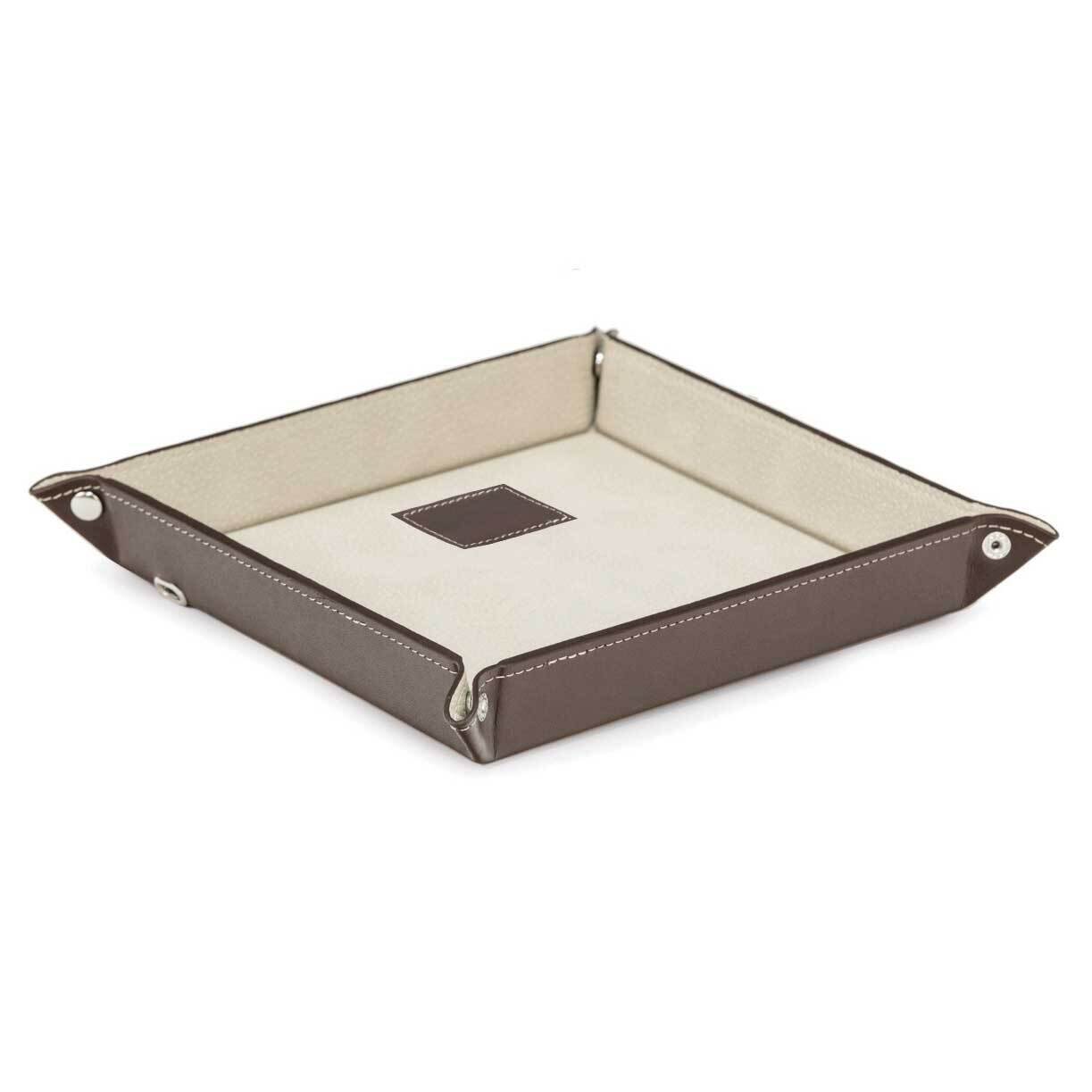 Brown Leather Valet Tray with Wireless Charger GM21277