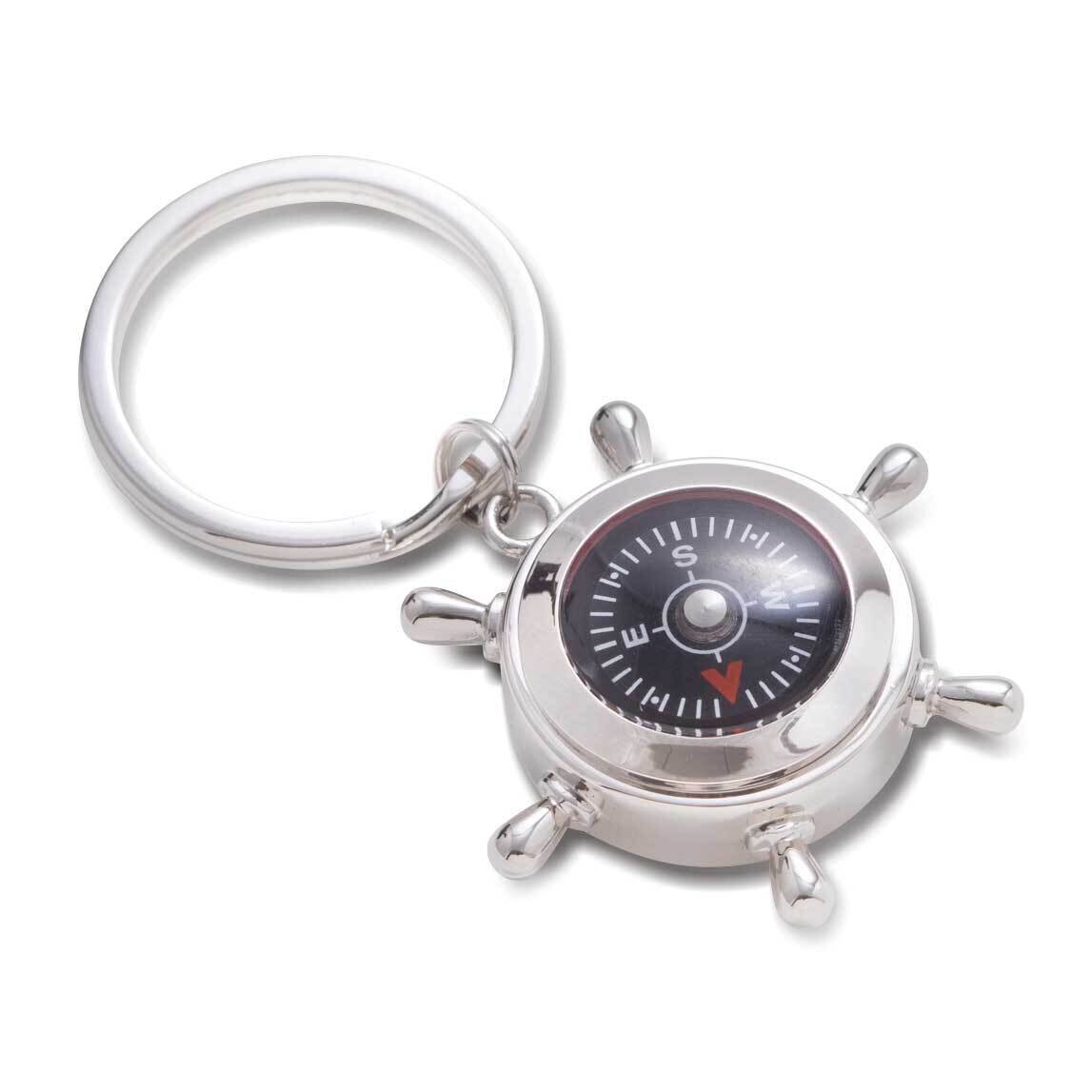 Nickel-plated Compass and Ships Wheel Key Ring GM21319, MPN: GM21319, 797140512103