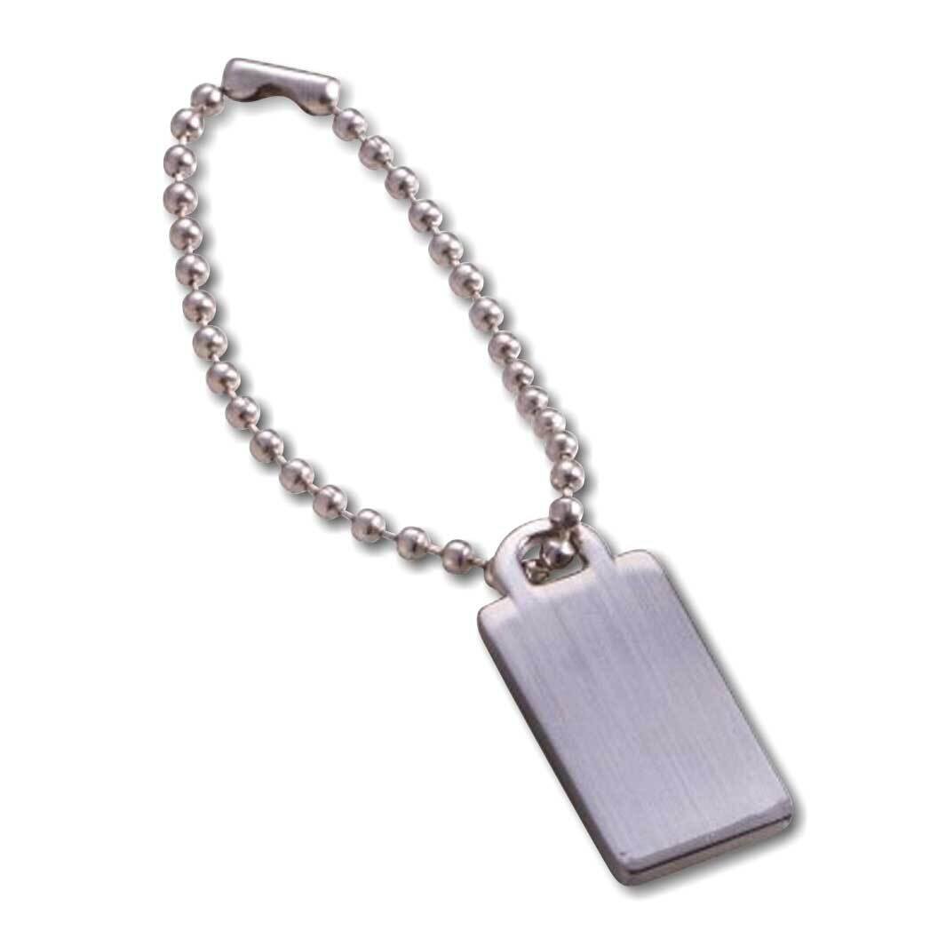Satin Silver-plated Engraving ID Tag on Chain GM21322