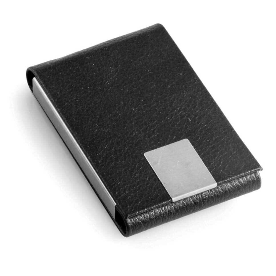 Black Leather Business Card Case with Magnetic Lid GM21338