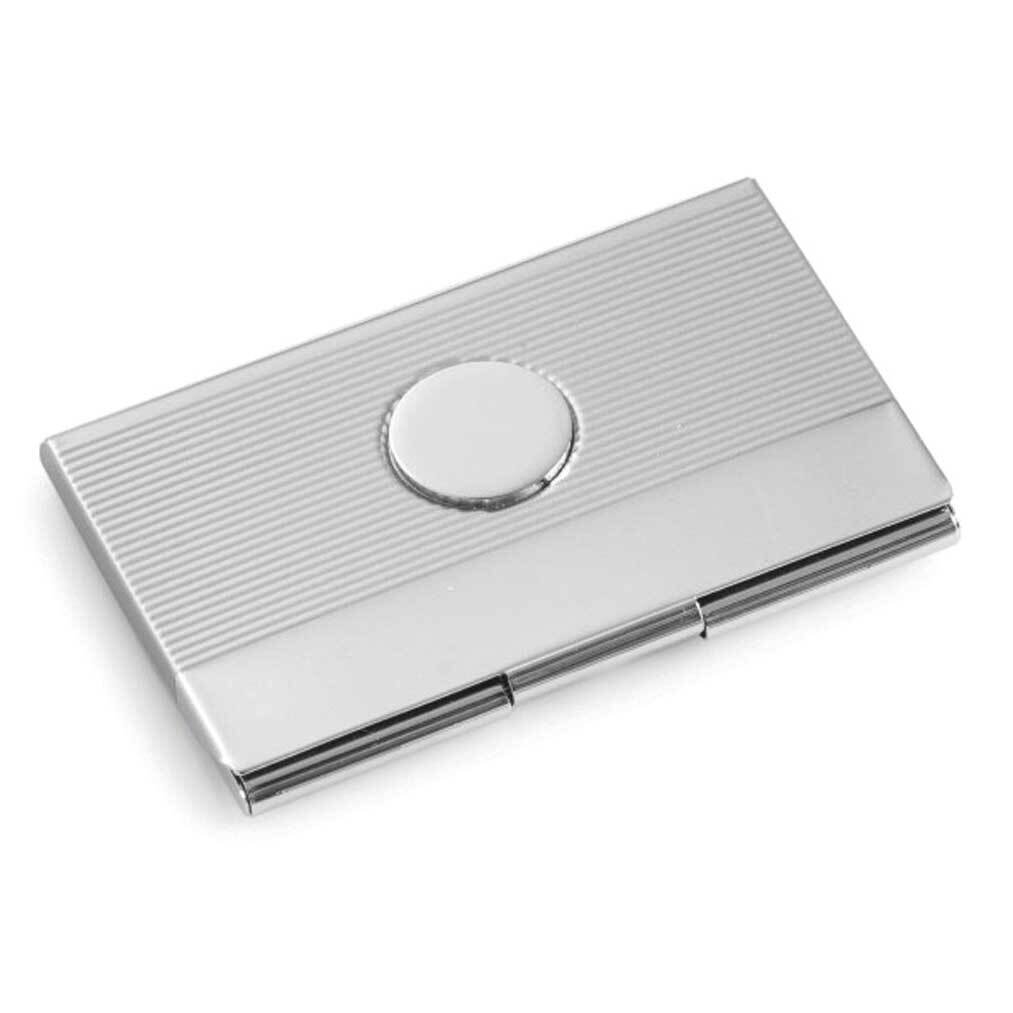 Silver-plated Round Design Business Card Case GM21341