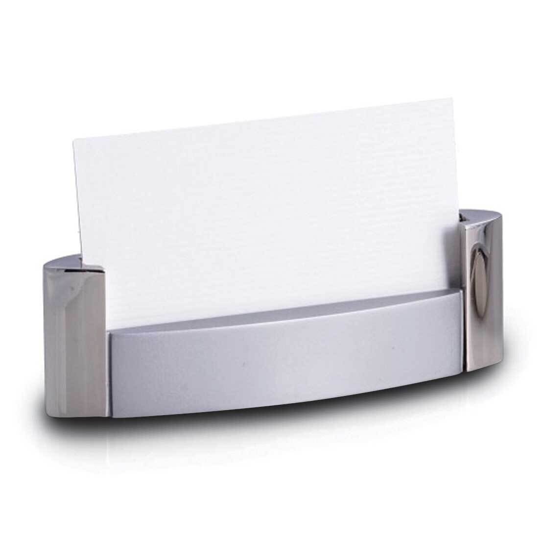 Silver-plated Polished and Satin Desktop Business Card Holder GM21345