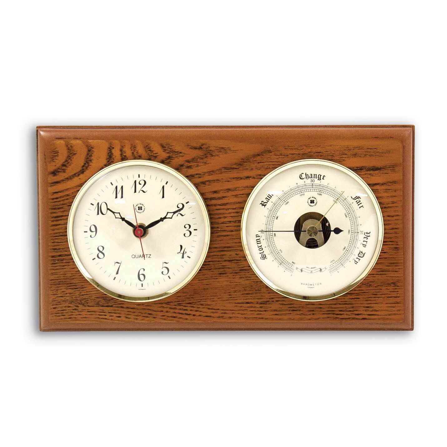 Oak Wood Clock and Barometer GM21386