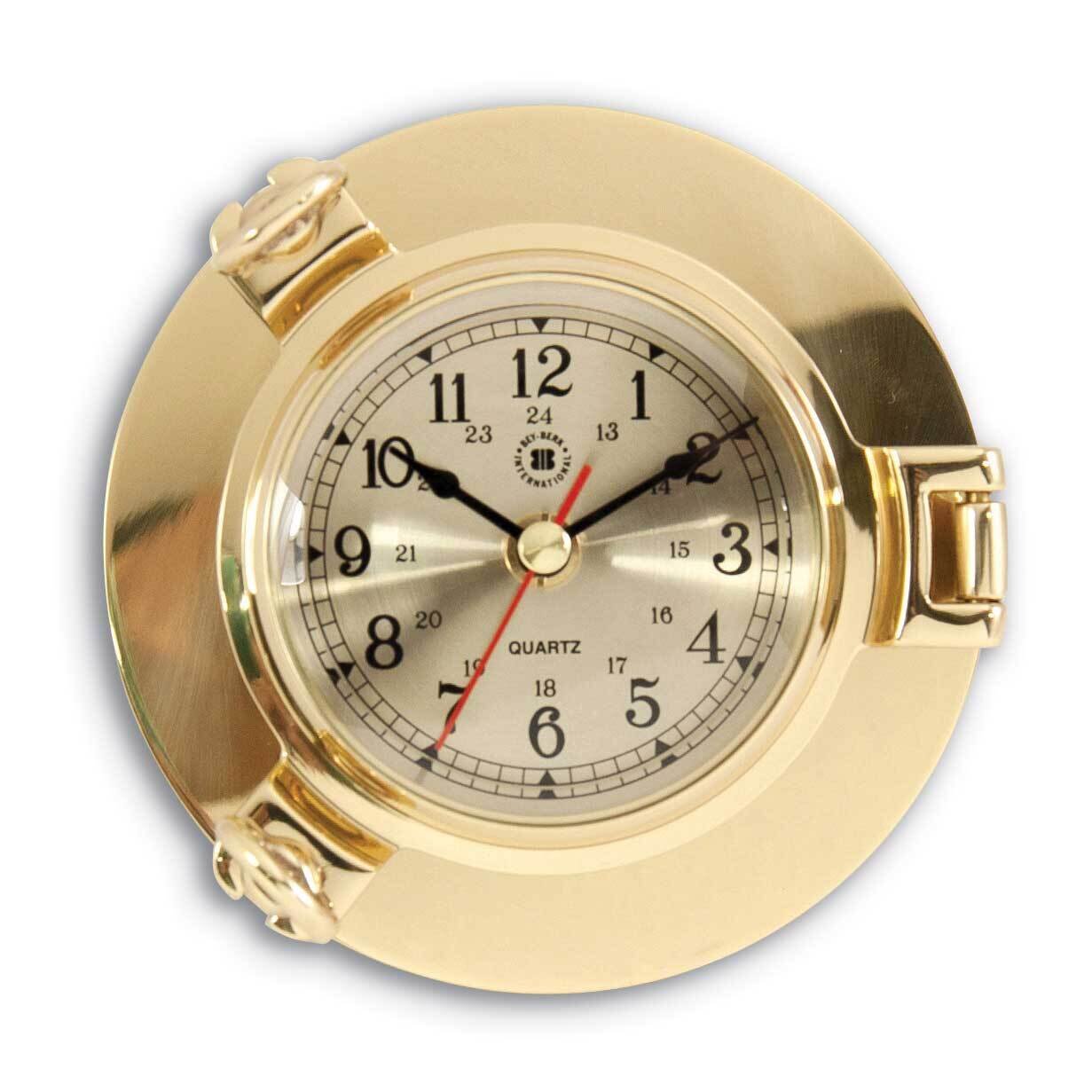 Lacquered Brass Porthole Quartz Clock with Beveled Glass GM21394, MPN: GM21394, 797140115069