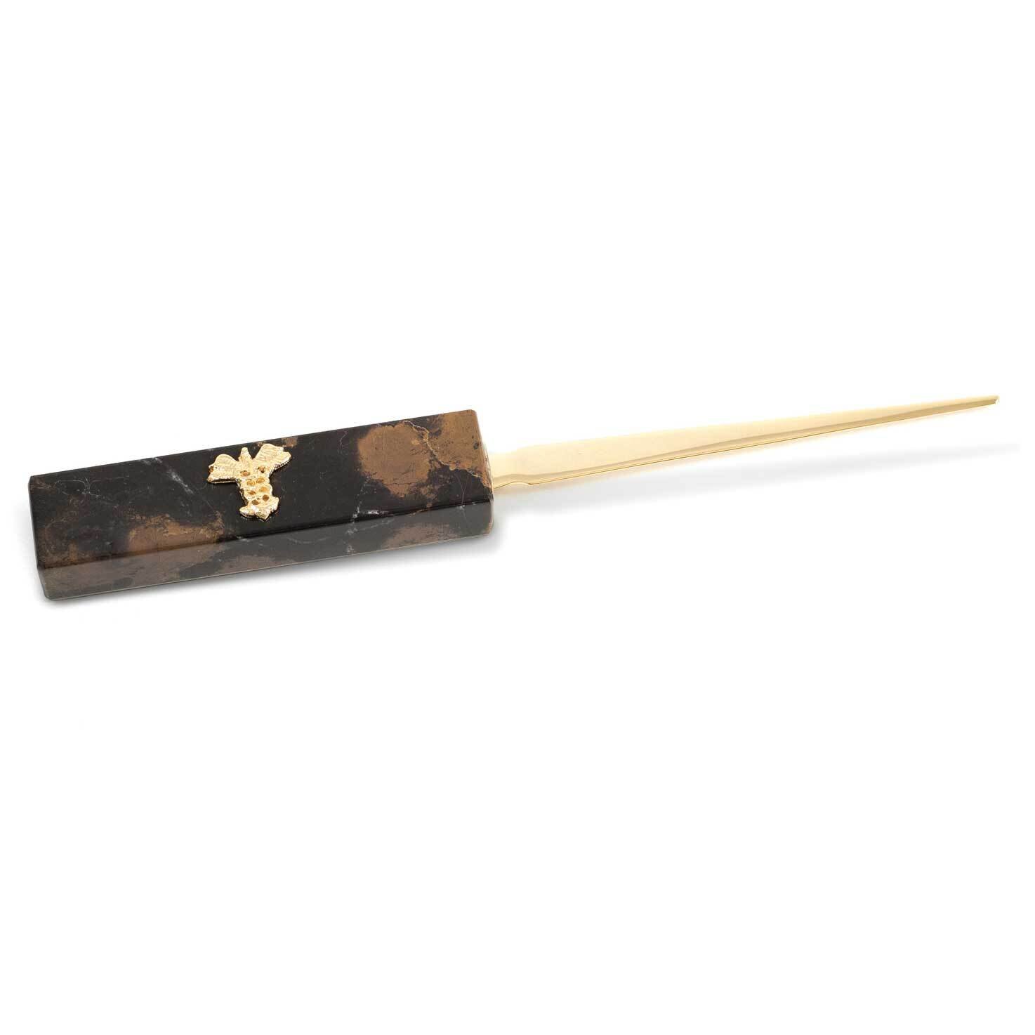 Medical Tiger Eye Marble with Gold-plated Letter Opener GM21434