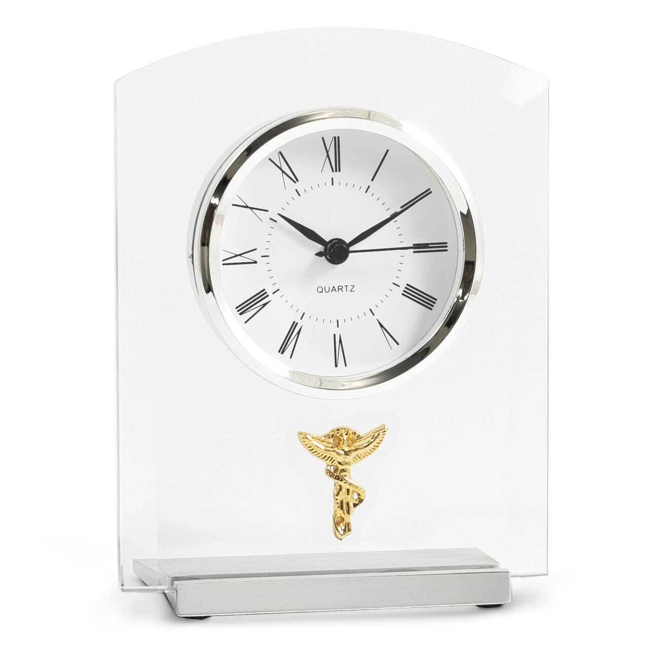 Chiropractor Beveled Glass Quartz Clock with Stainless Steel Accents GM21453