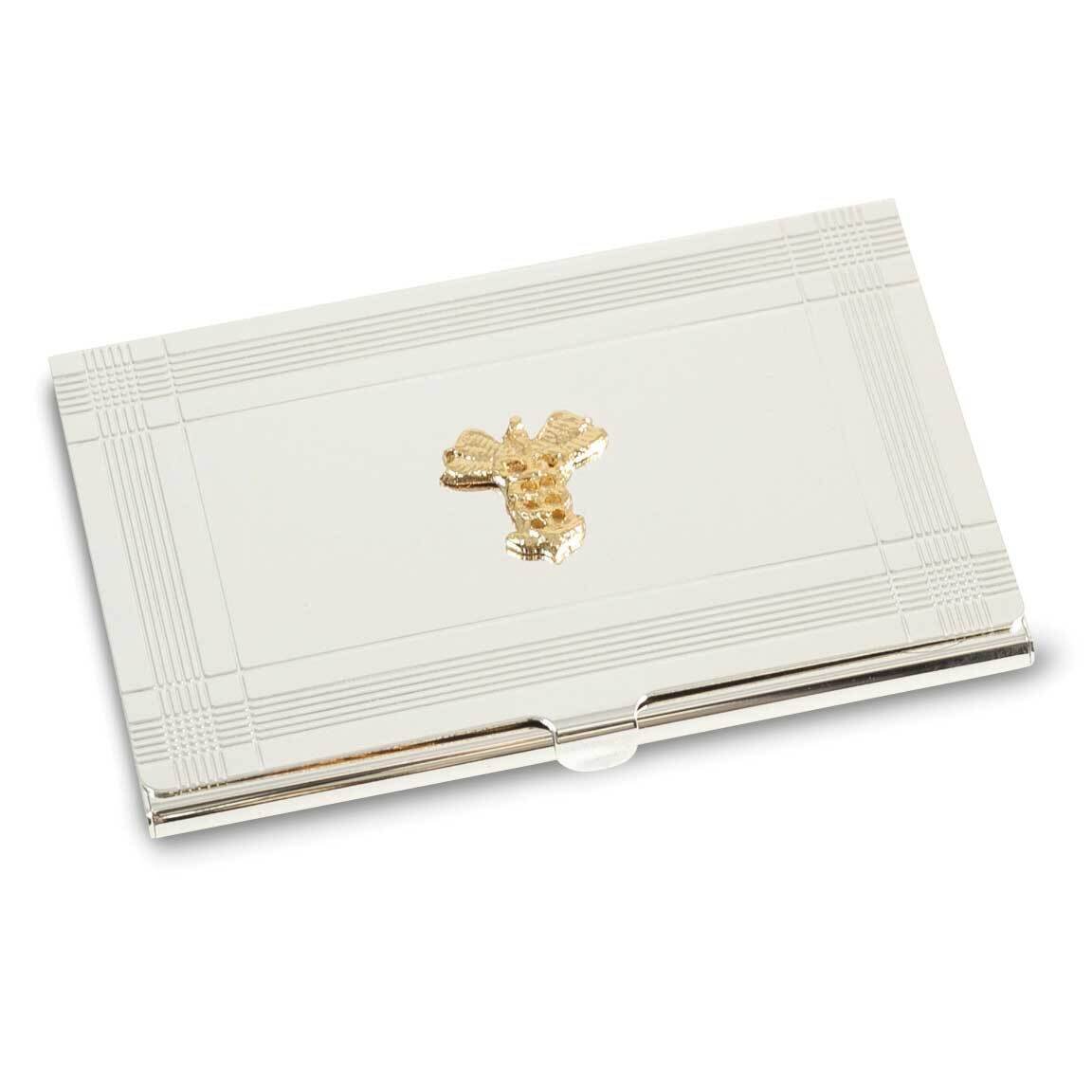 Silver-plated Business Card Case with Gold-plated Medical Emblem GM21463