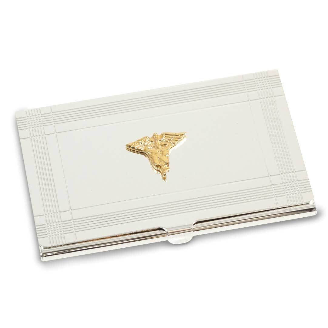 Silver-plated Business Card Case with Gold-plated Nursing Emblem GM21464, MPN: GM21464, 797140371564