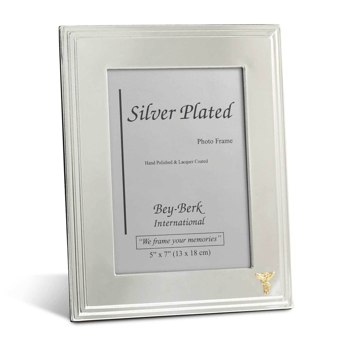Silver-plated 5 x 7 Inch Picture Picture Frame with Chiropractor Emblem and Easel Back GM21468