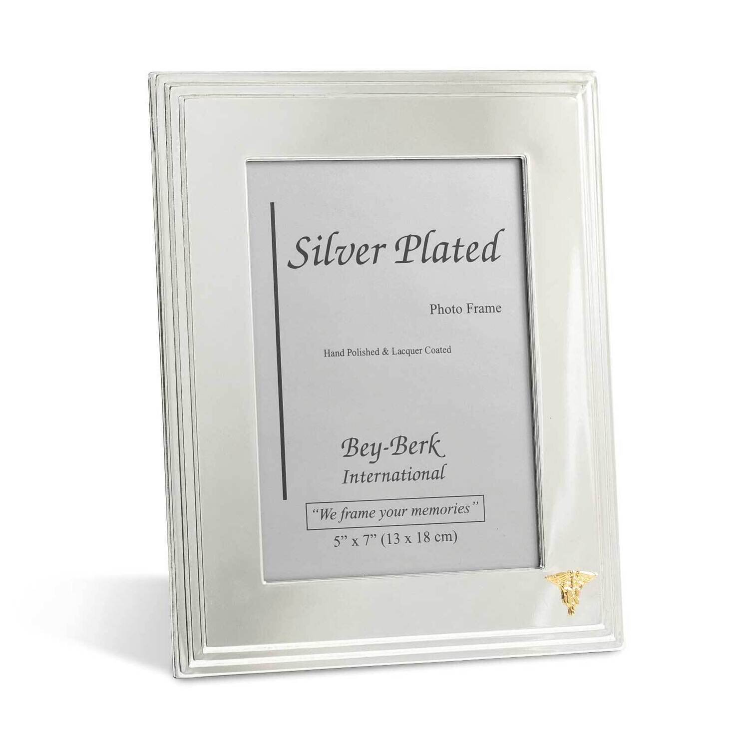 Silver-plated 5 x 7 Inch Picture Picture Frame with Nursing Emblem and Easel Back GM21472, MPN: GM2…