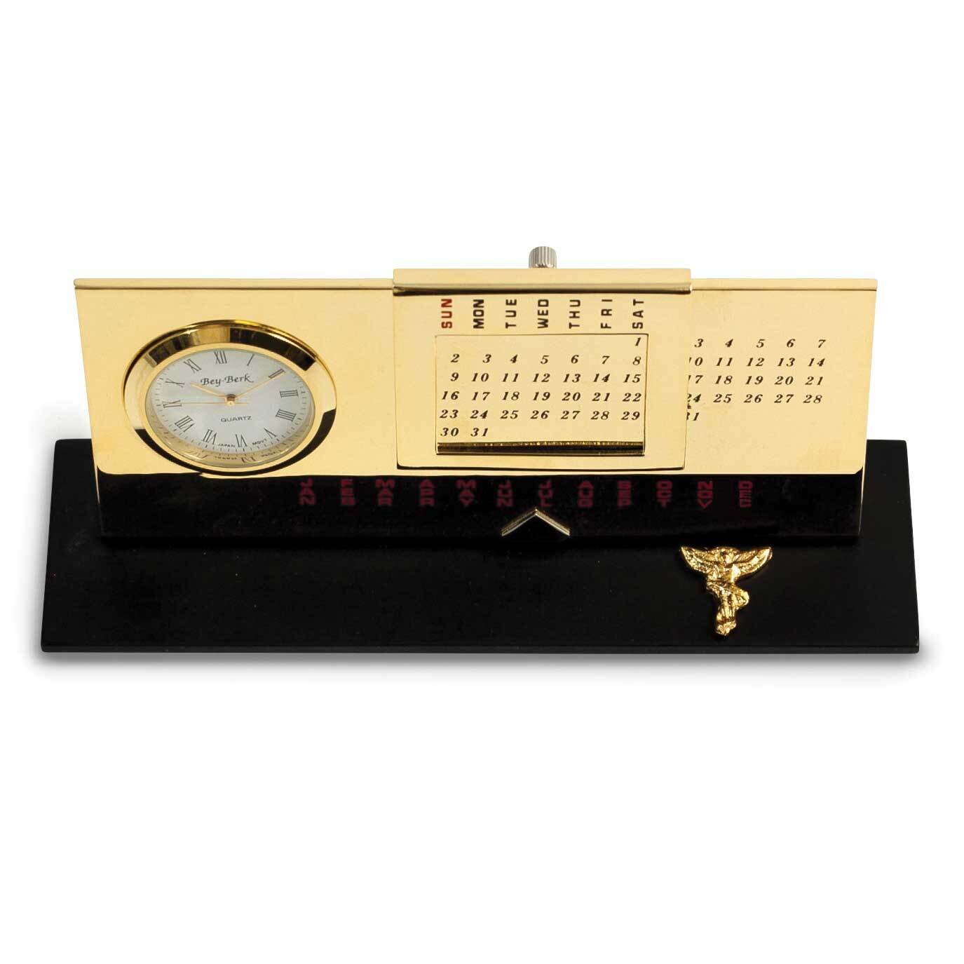 Chiropractor Gold-plated Perpetual Calendar and Clock on Black Base GM21481, MPN: GM21481, 79714033…